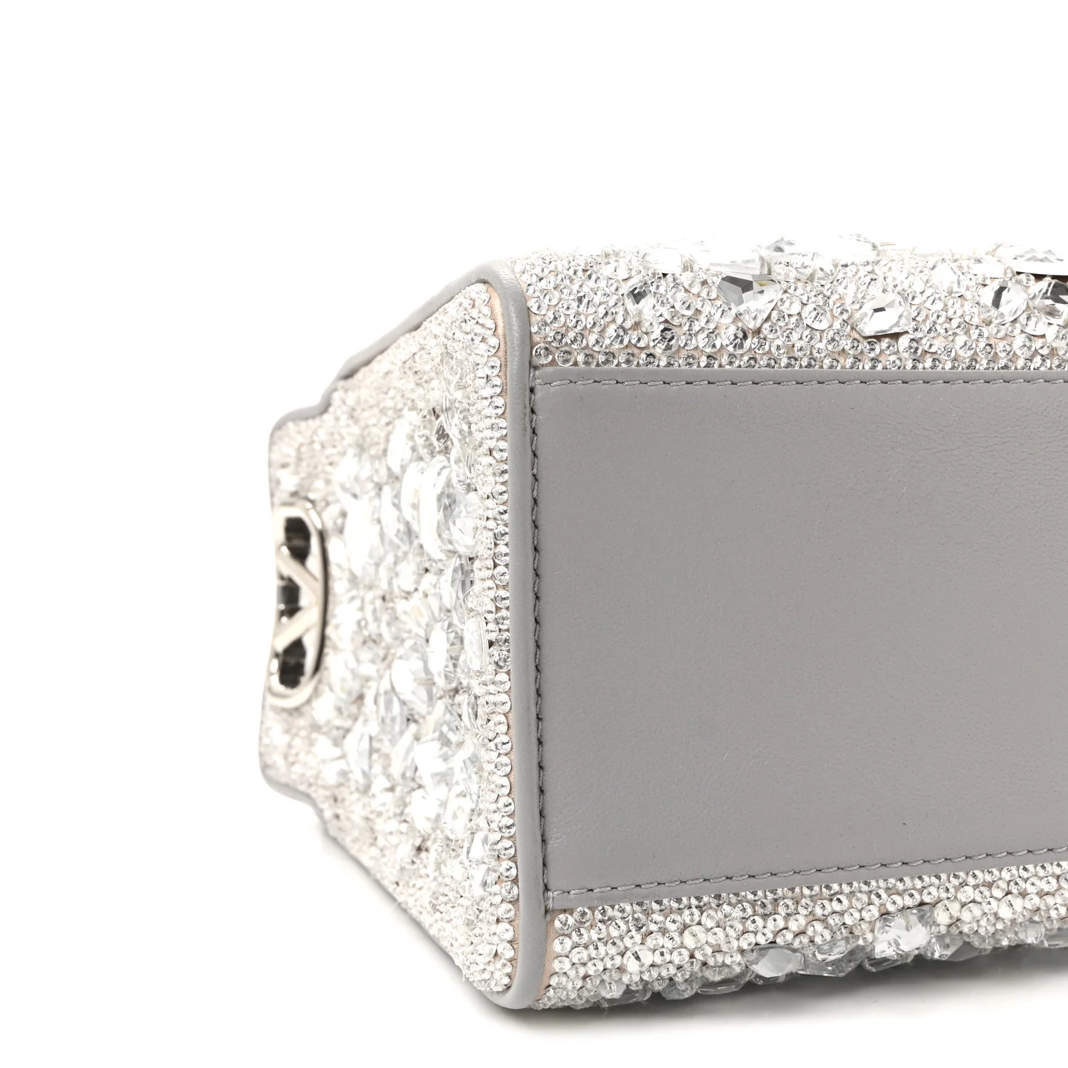 Crystal Mini Le Troisieme Shopping Bag Grey - Top Club