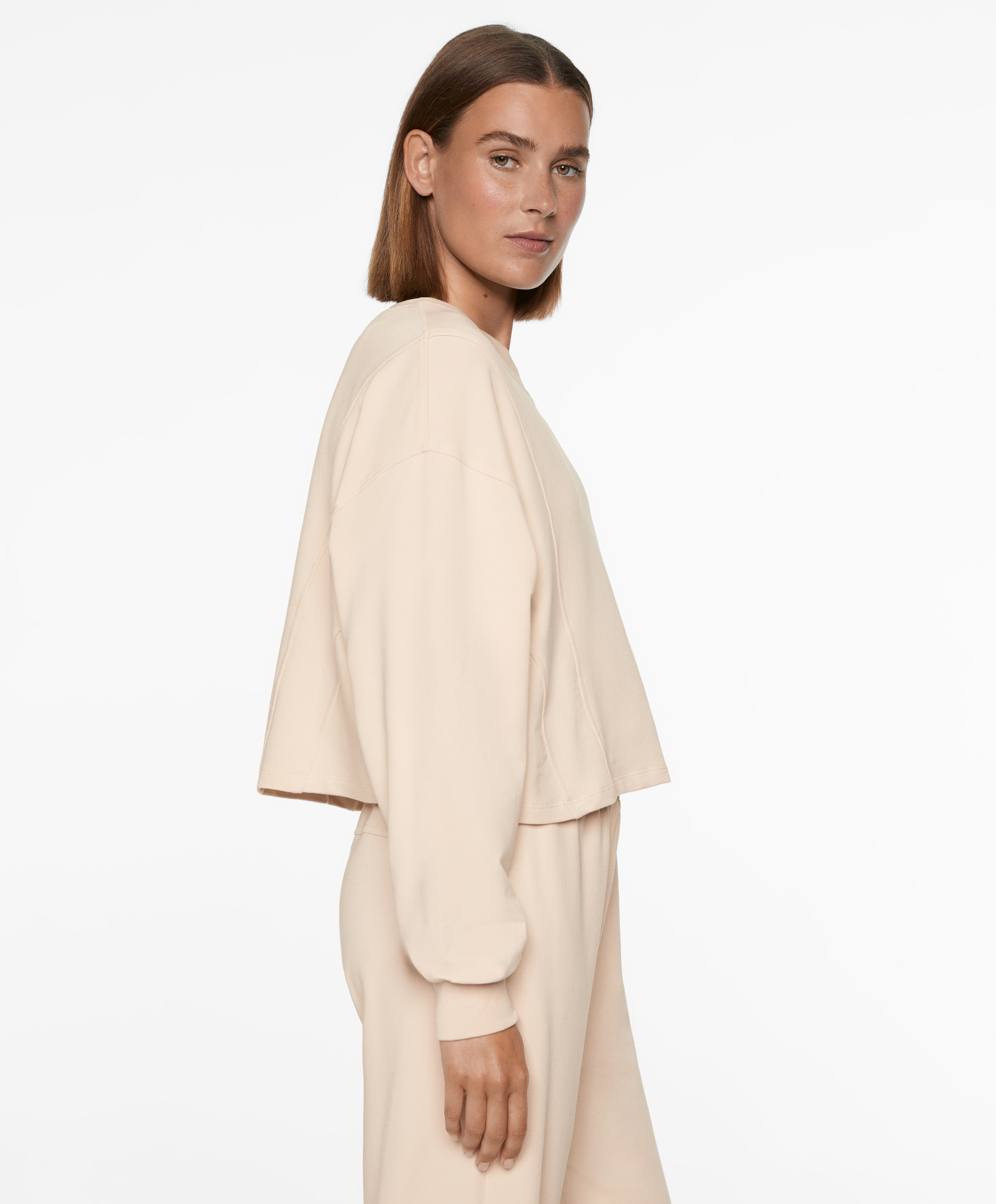 OYSHO Crop sweatshirt with cotton and modal