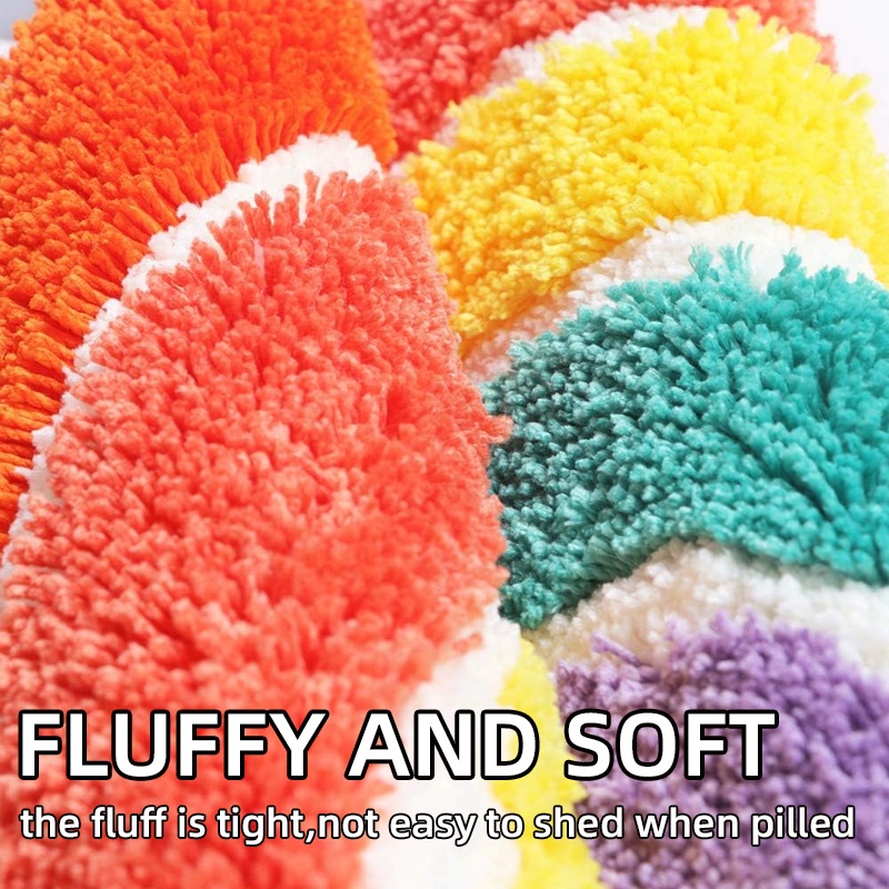 Unique Rainbow Shape Microfiber Non Slip Absorbent Flocking Carpet Floor Mat Home Bathroom Door Mat