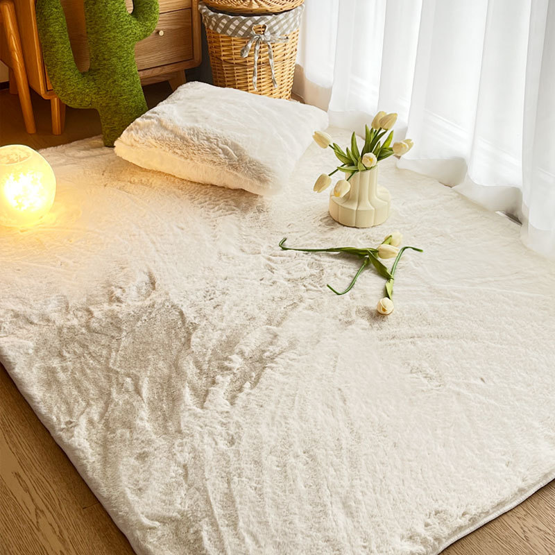 Bedroom Faux Rabbit Fur Rug Bedside Carpet Floor Mat for Sofa Living Room