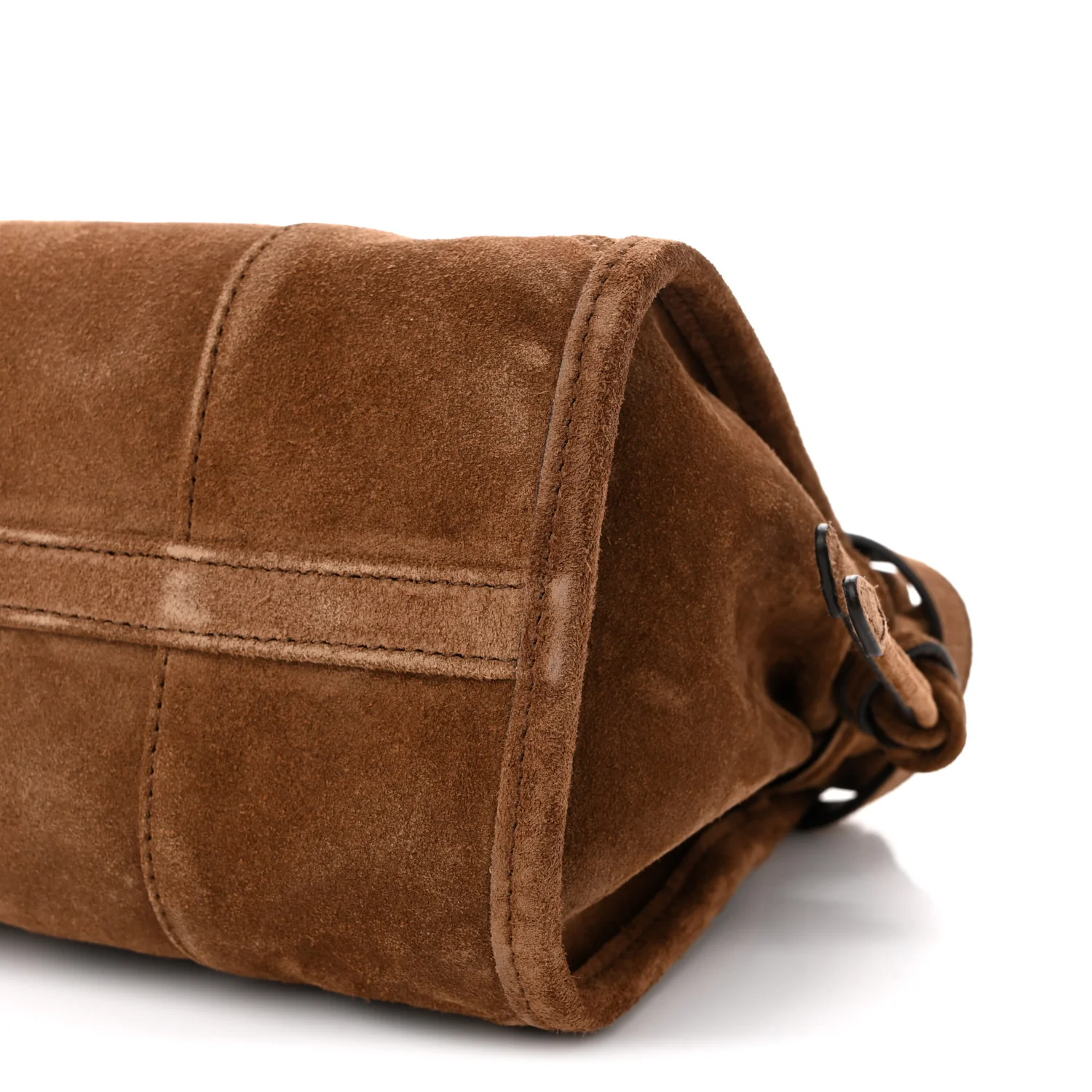 Suede Triangle Medium Bonnie Shoulder Bag Cacao - Top Club