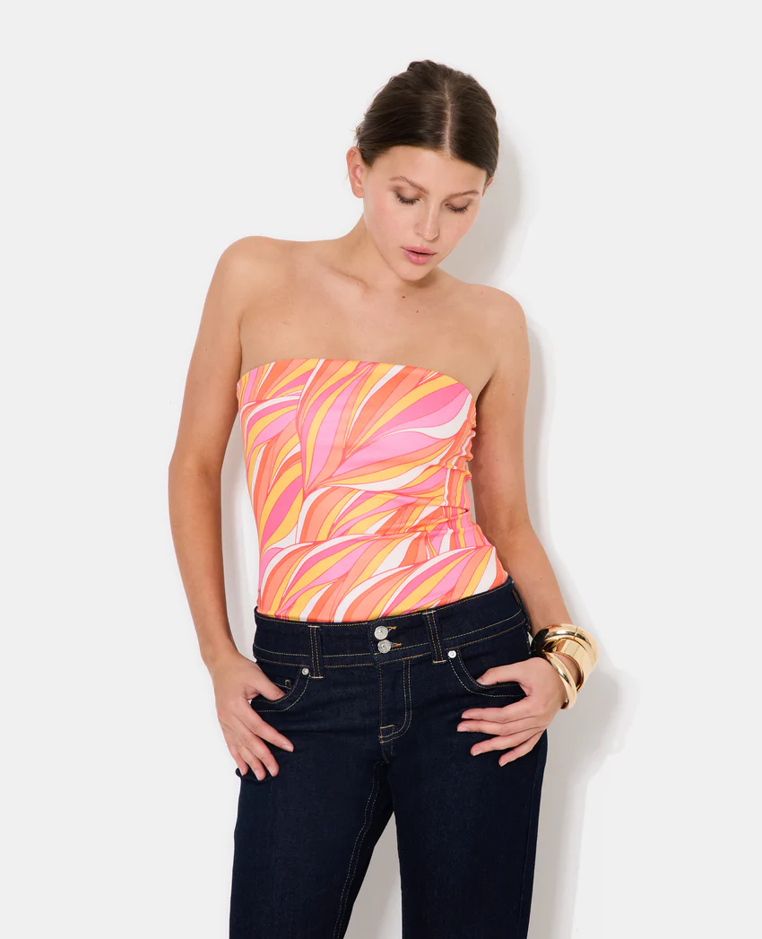 Pimkie Top bustier en maille stretch motif seventies