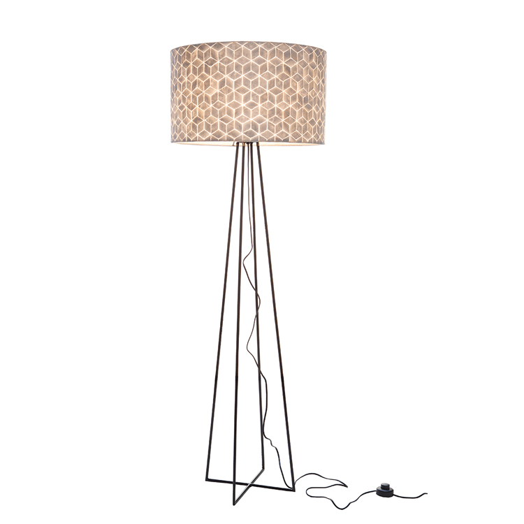 Vloerlamp Capri M Cubes white capiz