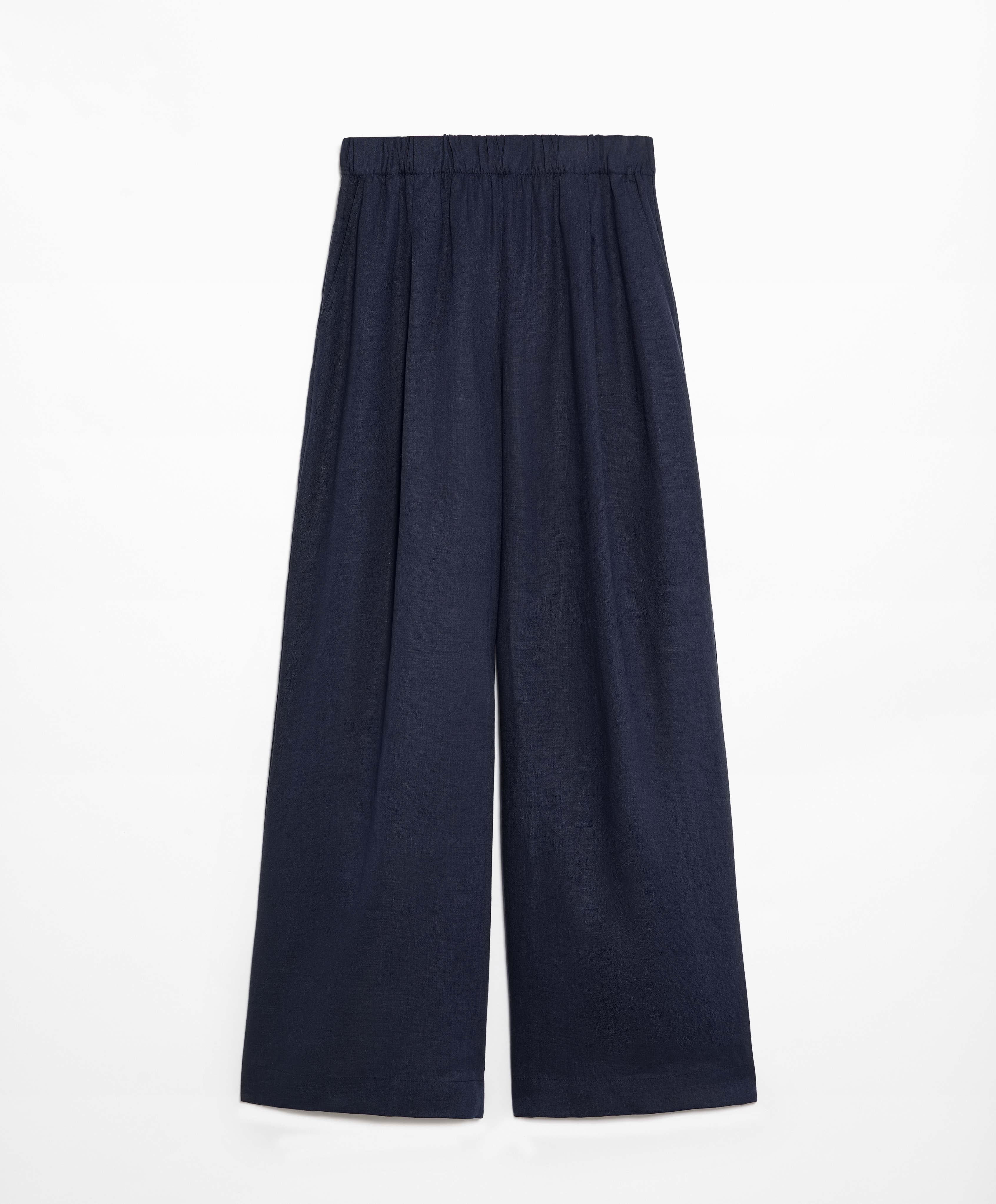OYSHO 100% linen wide straight-leg trousers