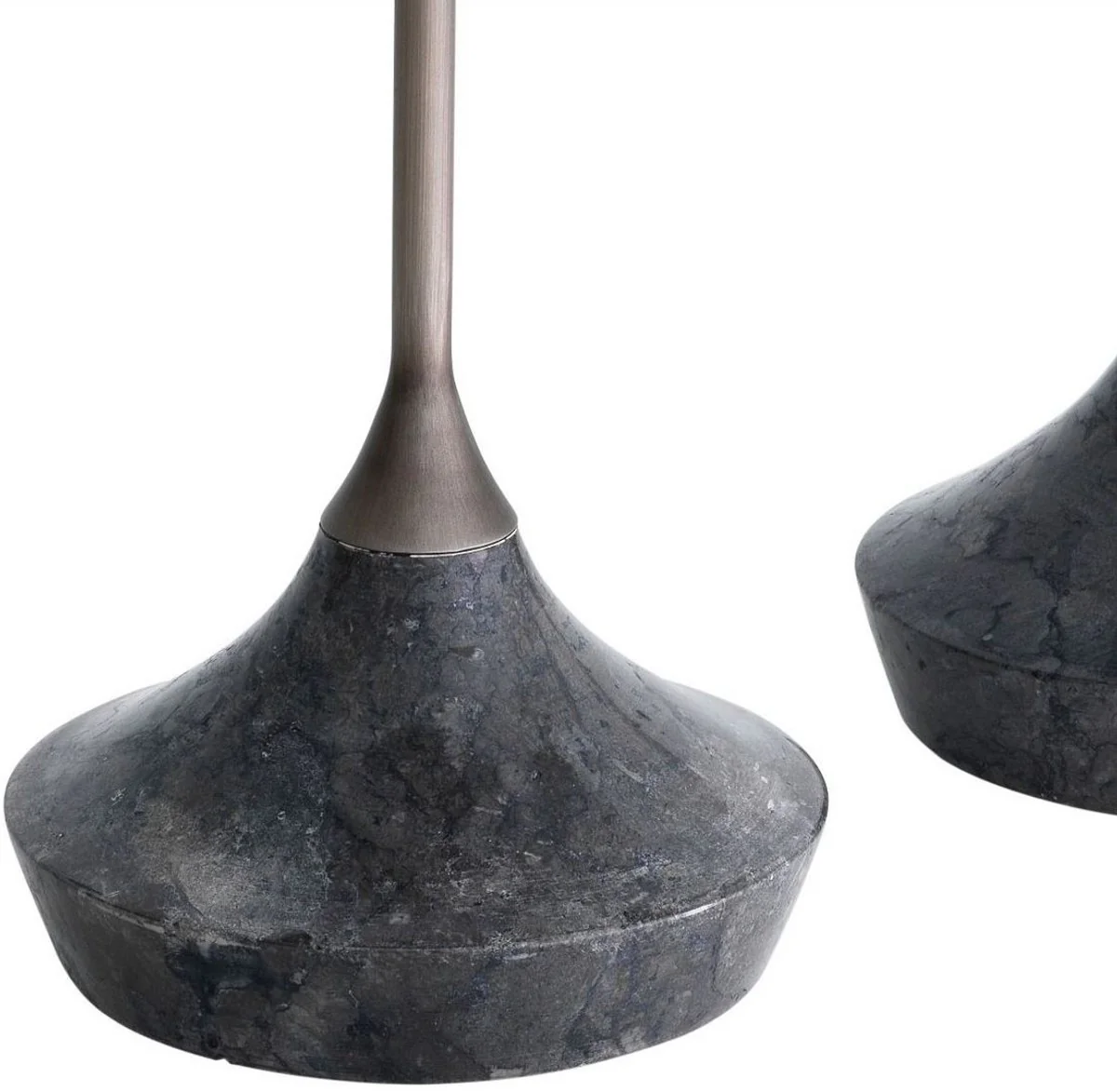 Luxury side table set gray / bronze Ø 35 cm - Round marble tables - Luxury living room furniture