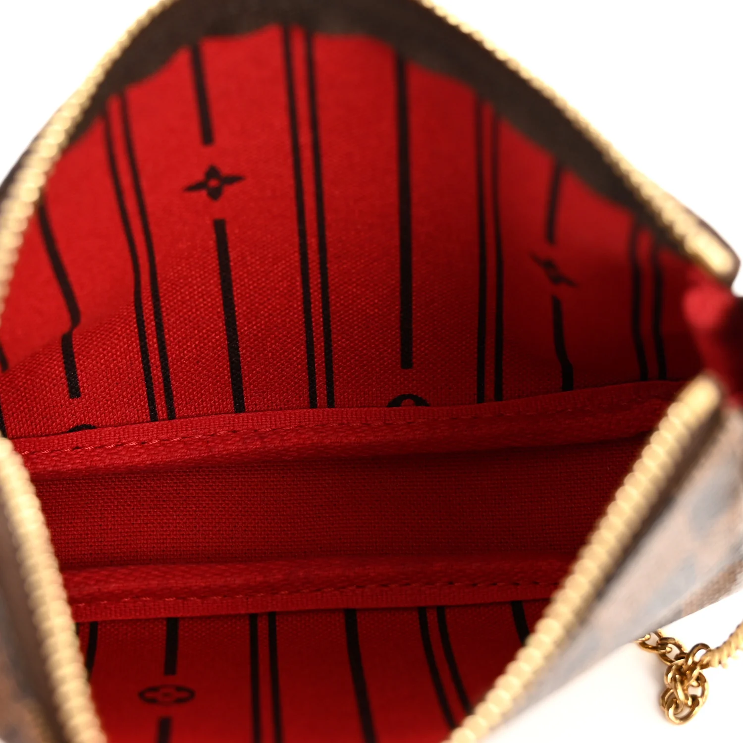 Damier Ebene Complice Trunks and Bags Mini Pochette Accessories Red - Top Club