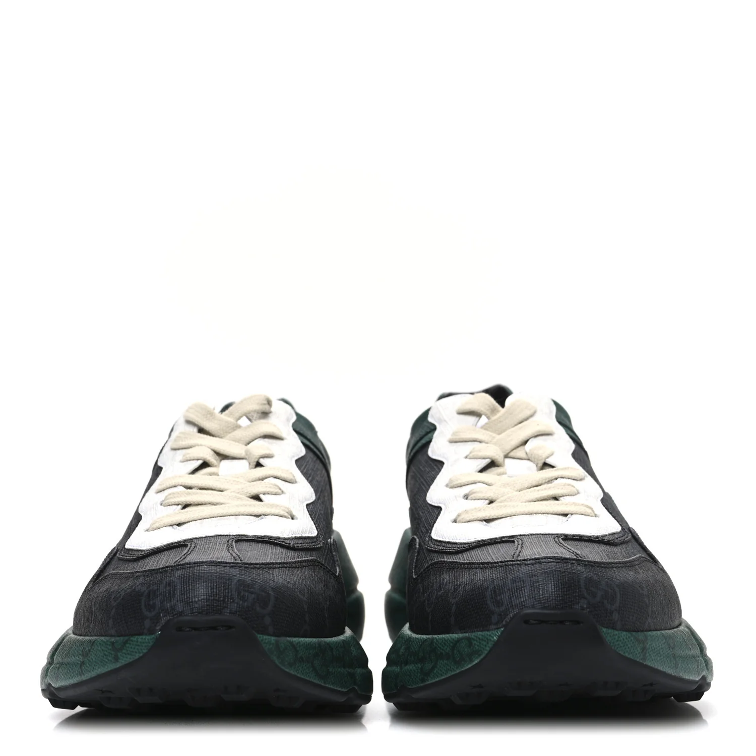 GG Supreme Monogram Mens Rhyton Sneakers 8.5 Black Green - Top Club