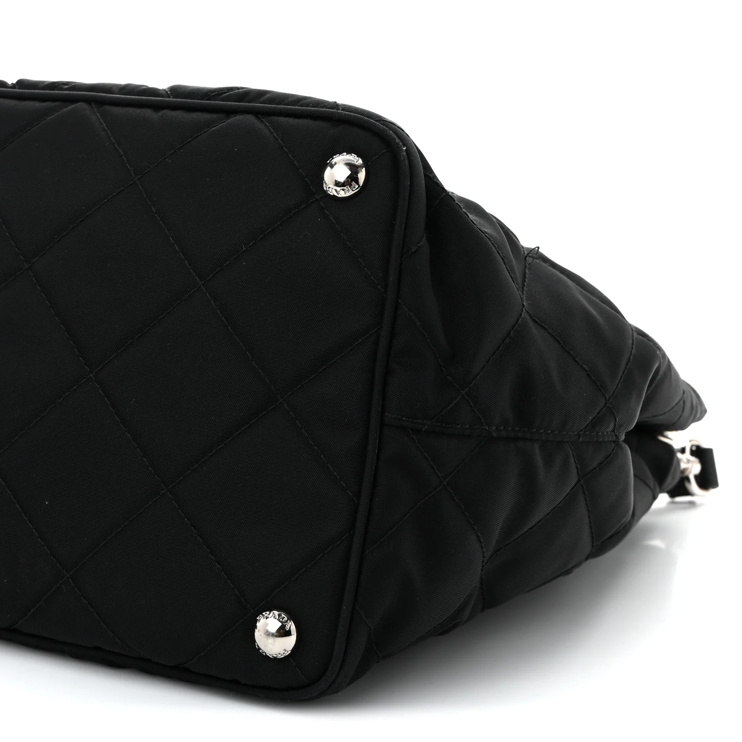 Nylon Tessuto Impuntu Quilted Tote Black - Top Club