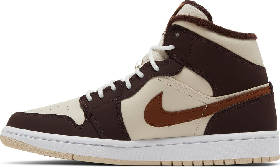 Wmns Air Jordan 1 Mid SE  Cream Dark Chocolate  DO6699-200 - Sneaker Replica Workshop