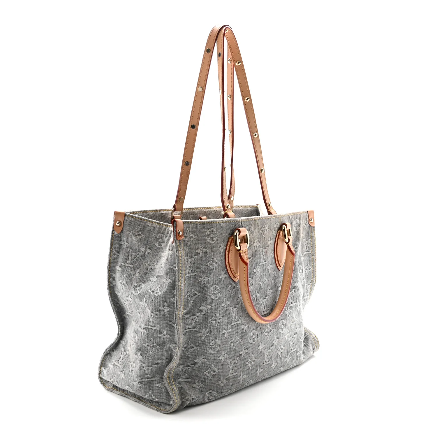 Monogram Denim Onthego MM Washed Grey - Top Club