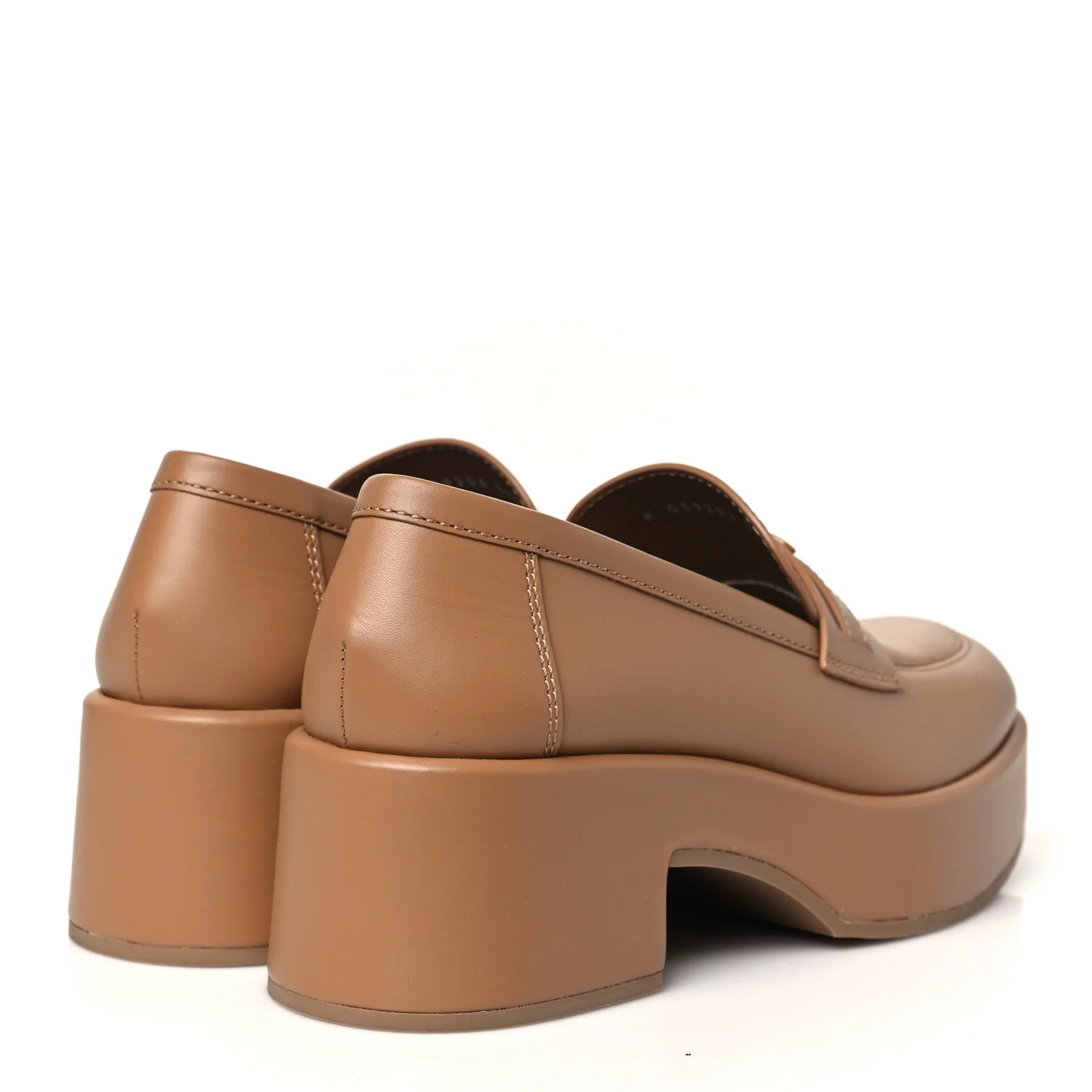 Calfskin CC Platform Loafers 39.5 Beige - Top Club