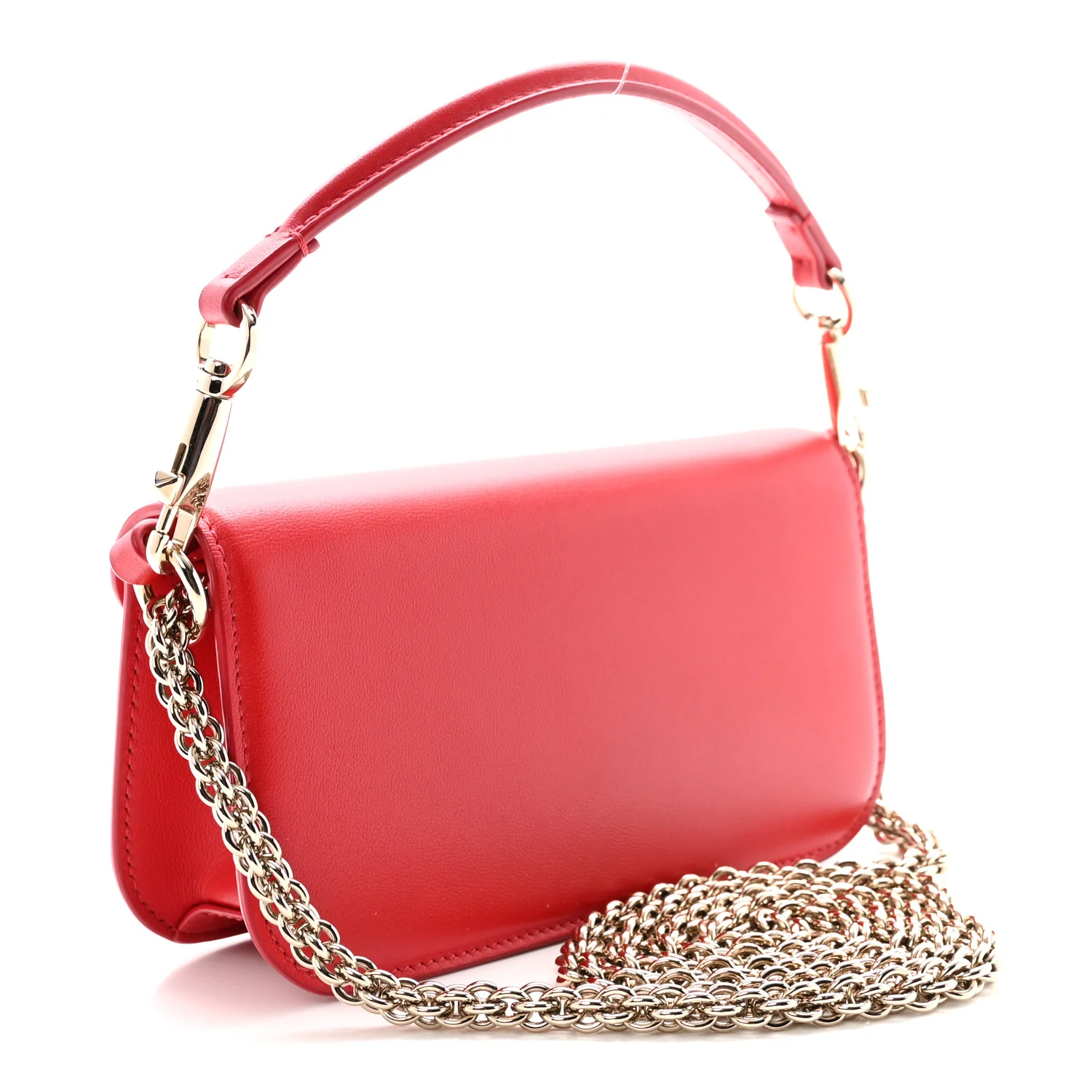 Calfskin Enamel Vlogo Small Loco Shoulder Bag Rouge Pur - Top Club