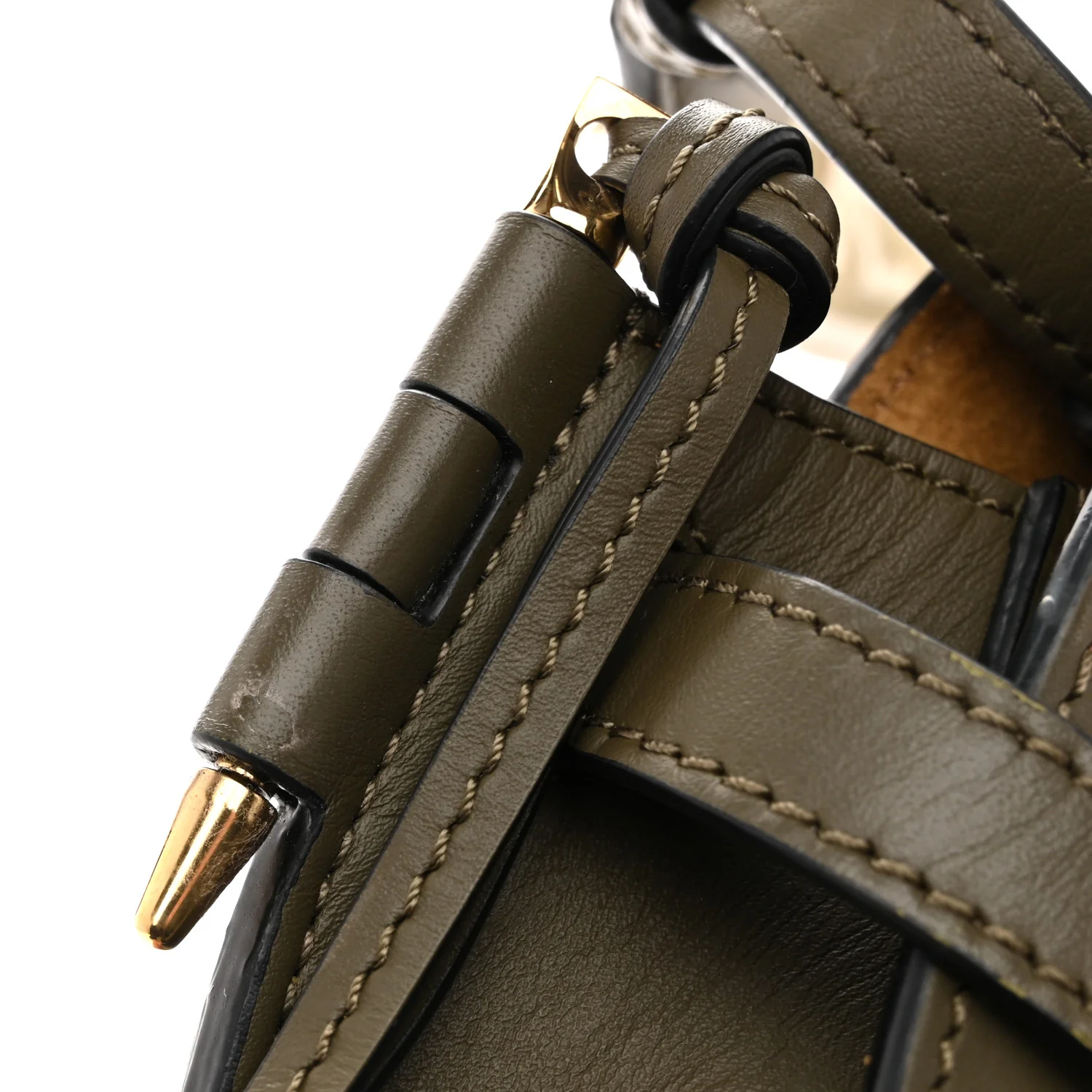 Calfskin Jacquard Mini Gate Dual Bag Autumn Green - Top Club