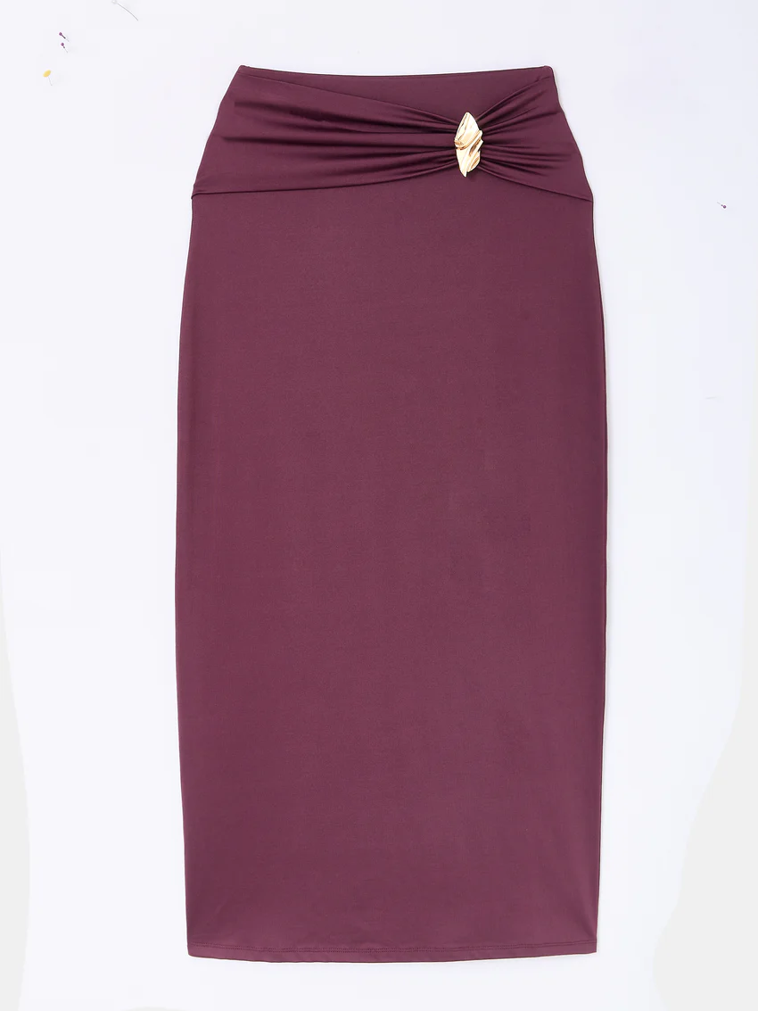 Pimkie Jupe longue en maille avec ceinture fantaisie