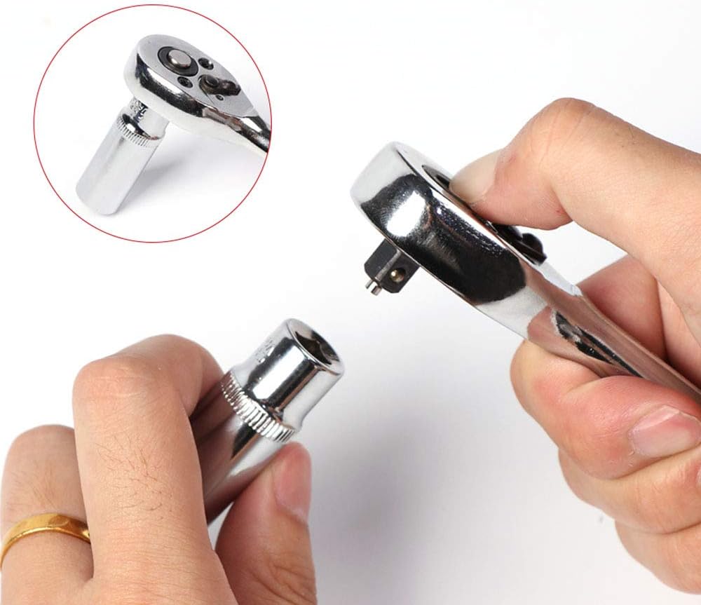 Strumenti e Attrezzature meccaniciSet Set di Chiavi a Bussola, Chiave a cricchetto a sgancio rapido per Fai da Te, Riparazione Auto 53 Pezzi