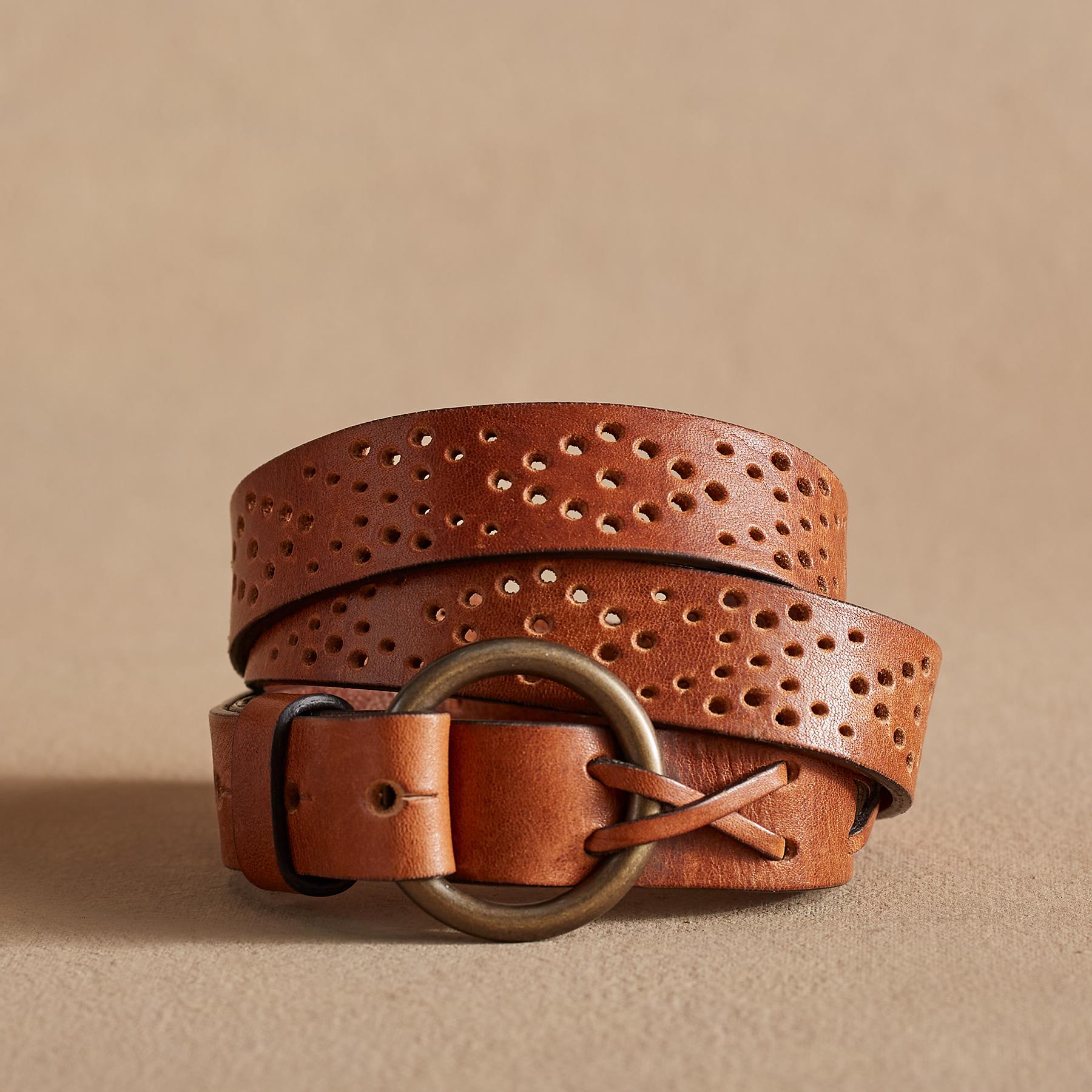 Rhylee Slim Perforated Belt - Sundance Living