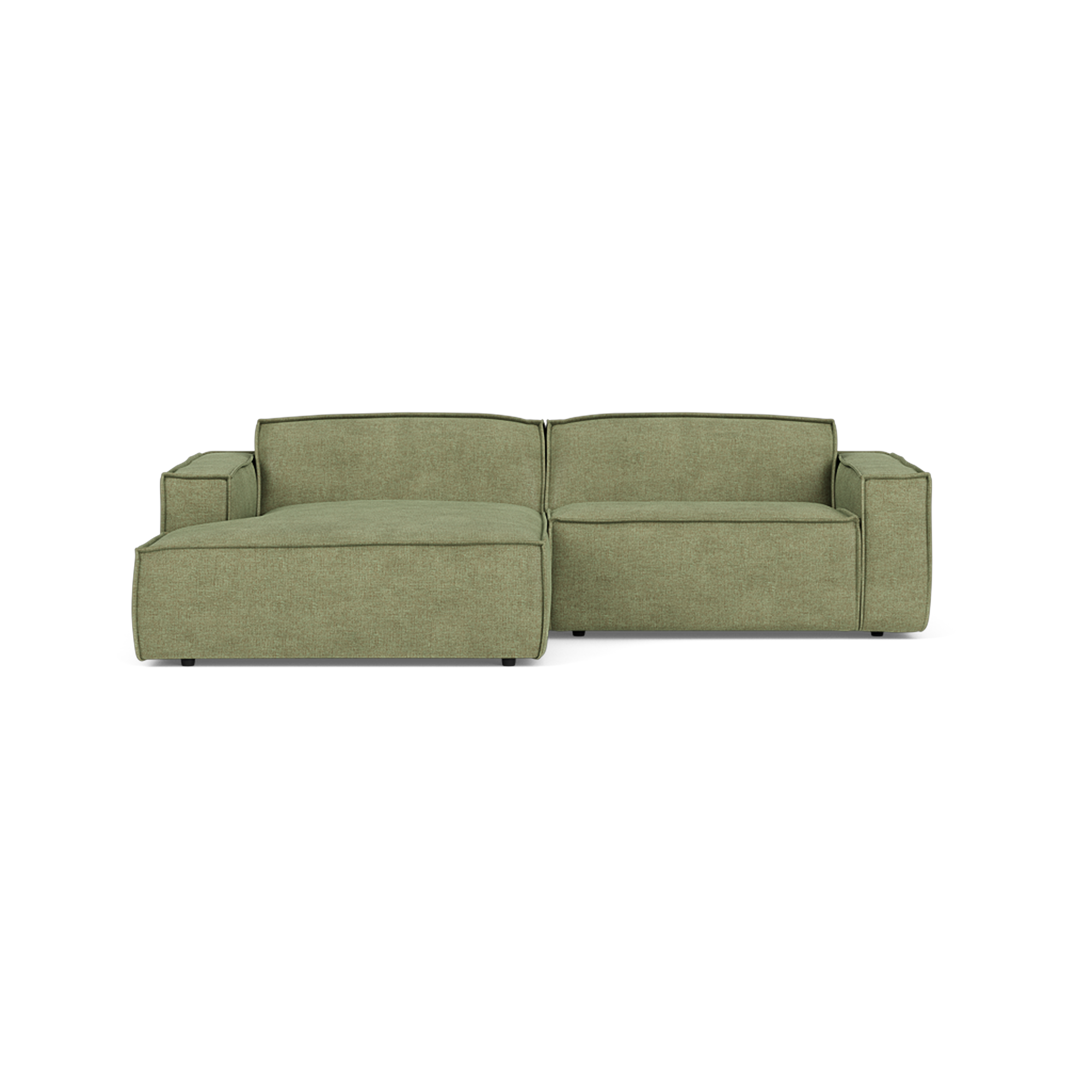 Hoekbank Edge divan links cube lichtgroen
