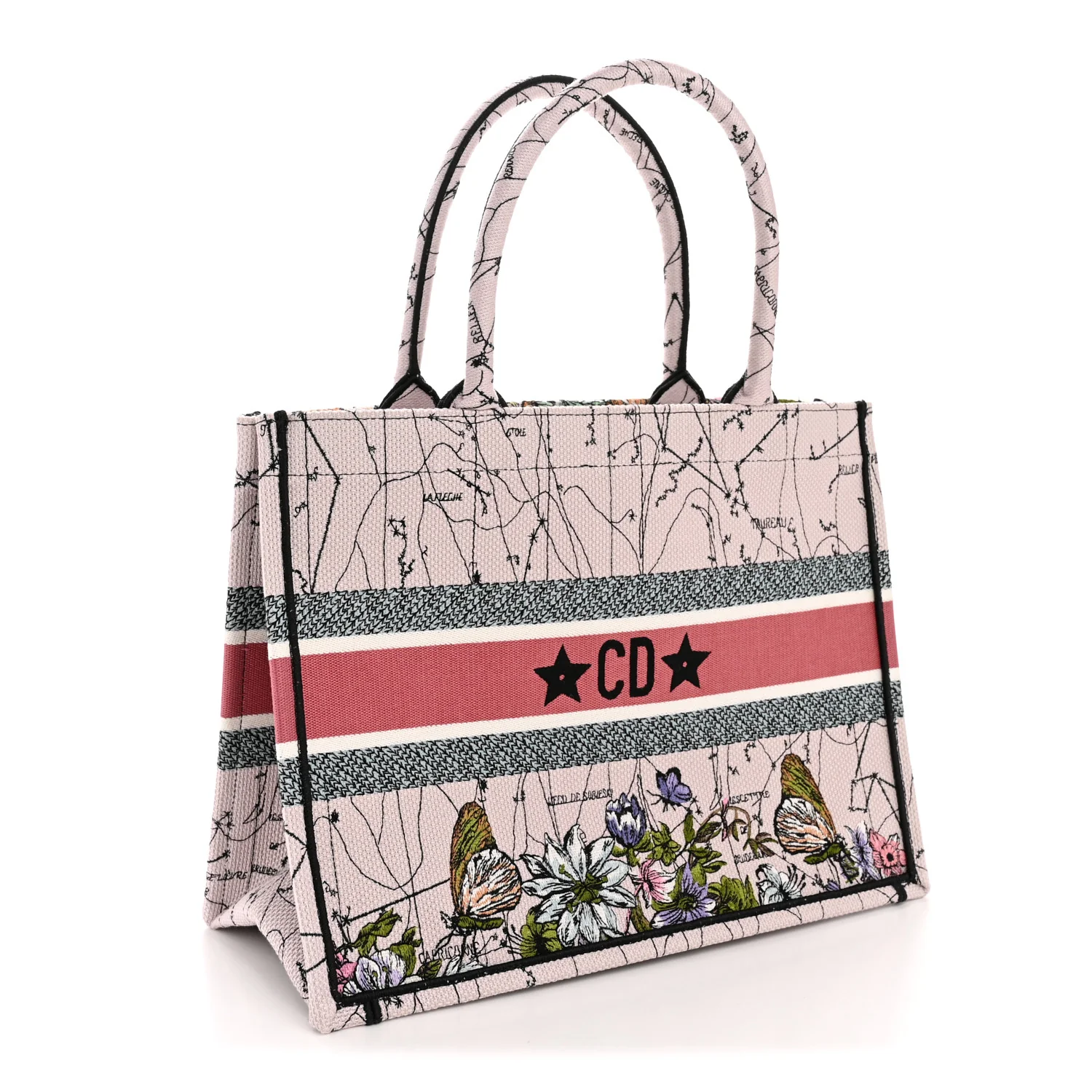 Canvas Embroidered Medium Zodiac Book Tote Latte Multicolor - Top Club