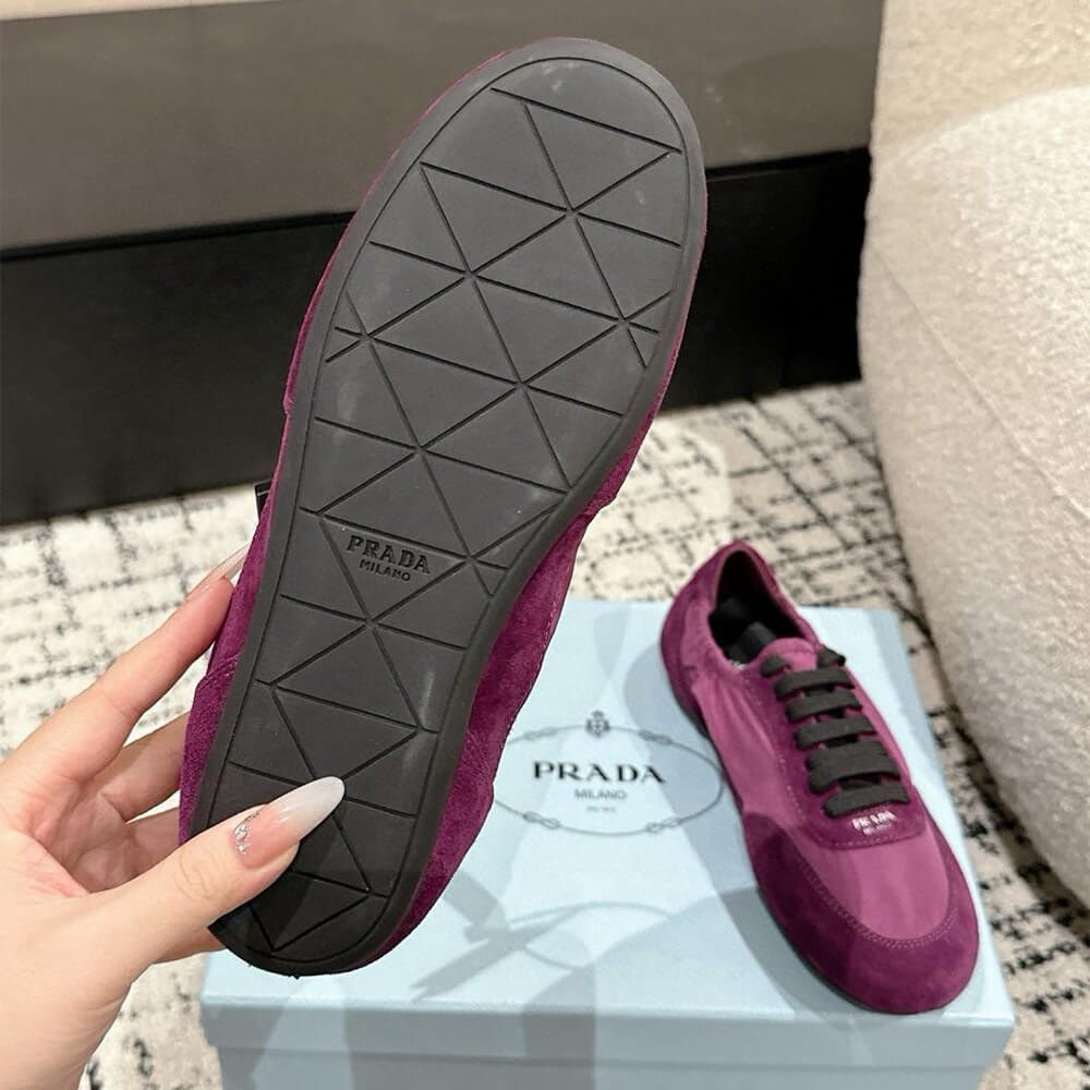 PRADA Collapse Re-Nylon and suede sneakers - Top Club