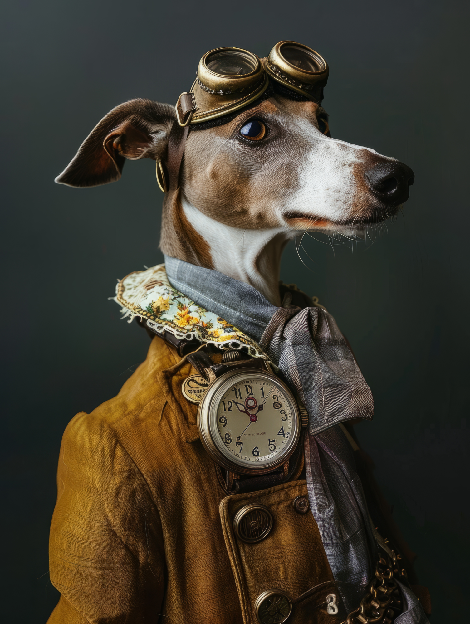 Canvas schilderij van een Italiaanse Greyhound 100x200 cm