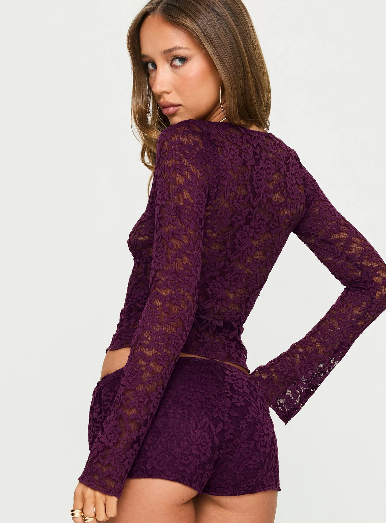 Mahota Top Purple Lace