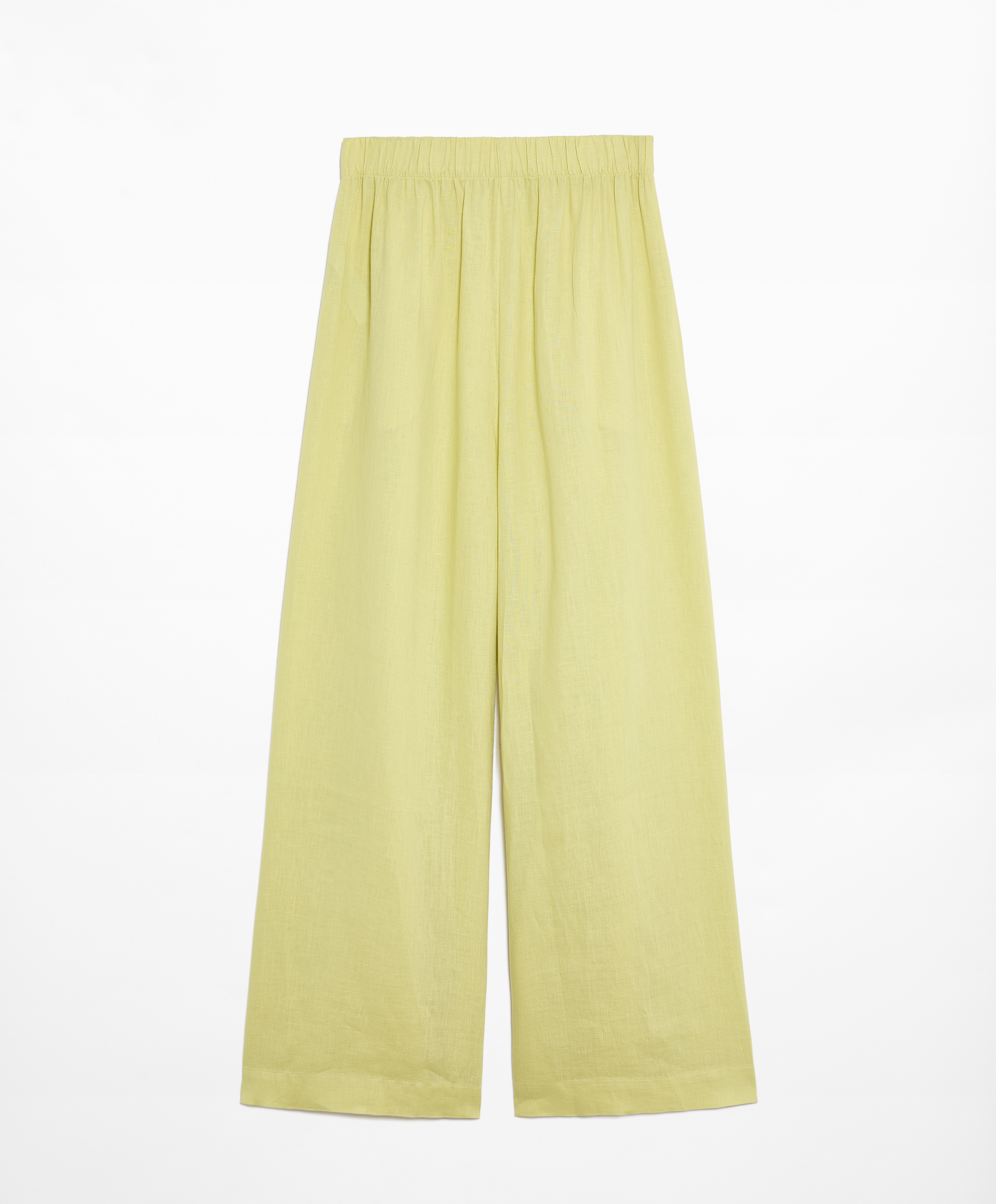 OYSHO 100% linen wide straight-leg trousers