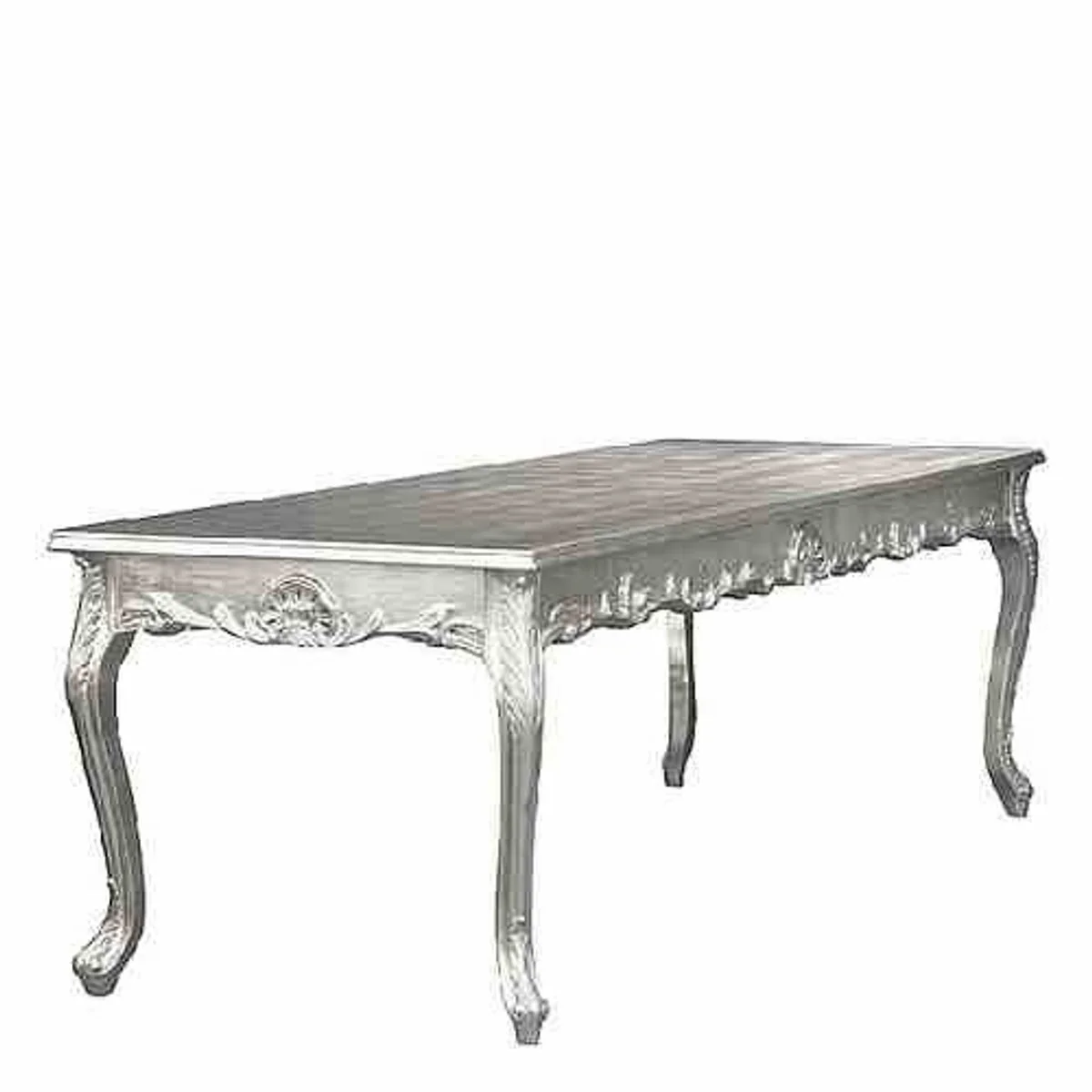 Baroque dining table silver 160cm - dining room table - furniture dining table