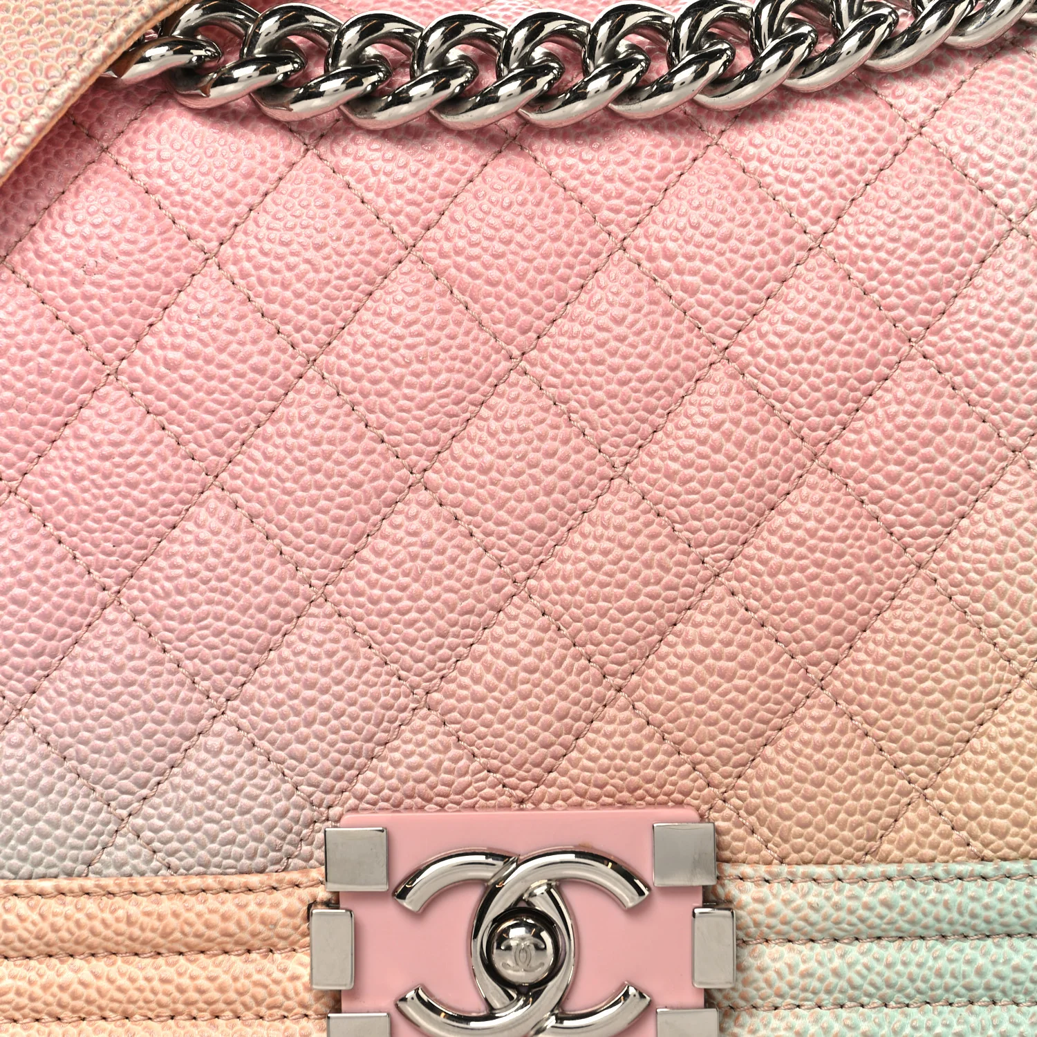 Caviar Quilted Medium Cuba Rainbow Boy Flap Pink Multicolor - Top Club