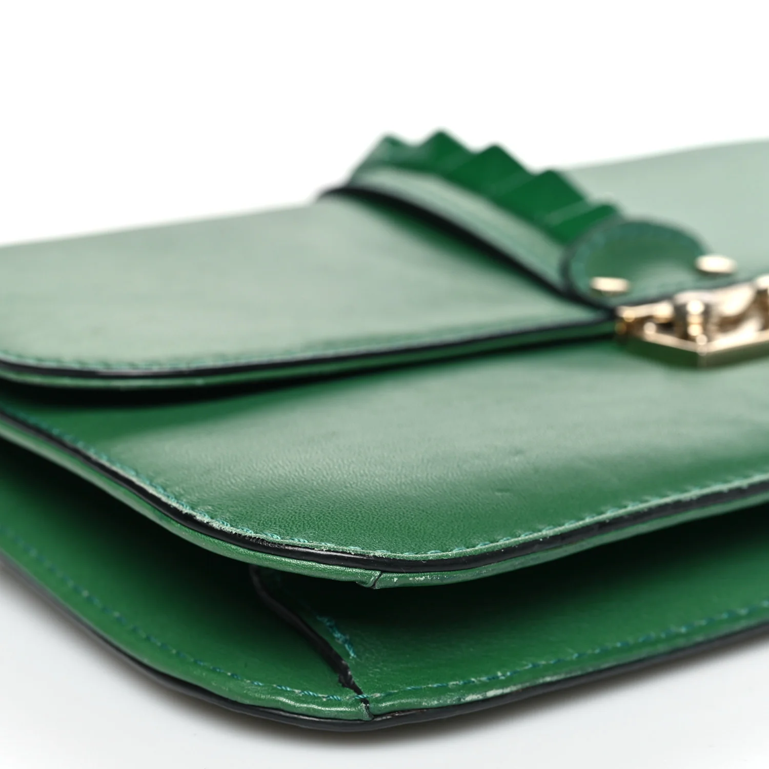 Vitello Medium Glam Lock Rockstud Flap Pop Green - Top Club