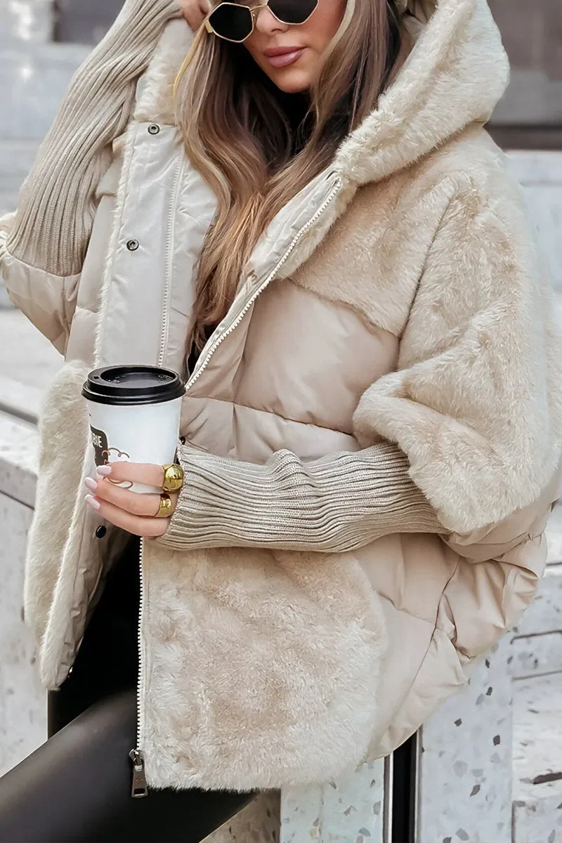 Veste décontractée doublée à capuche pour femmes