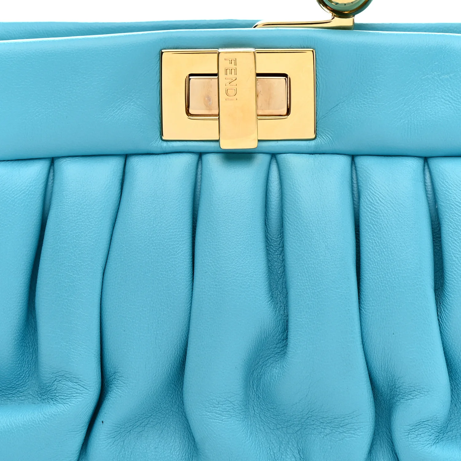 Shiny Nappa Small Peekaboo Click Bag Pool - Top Club