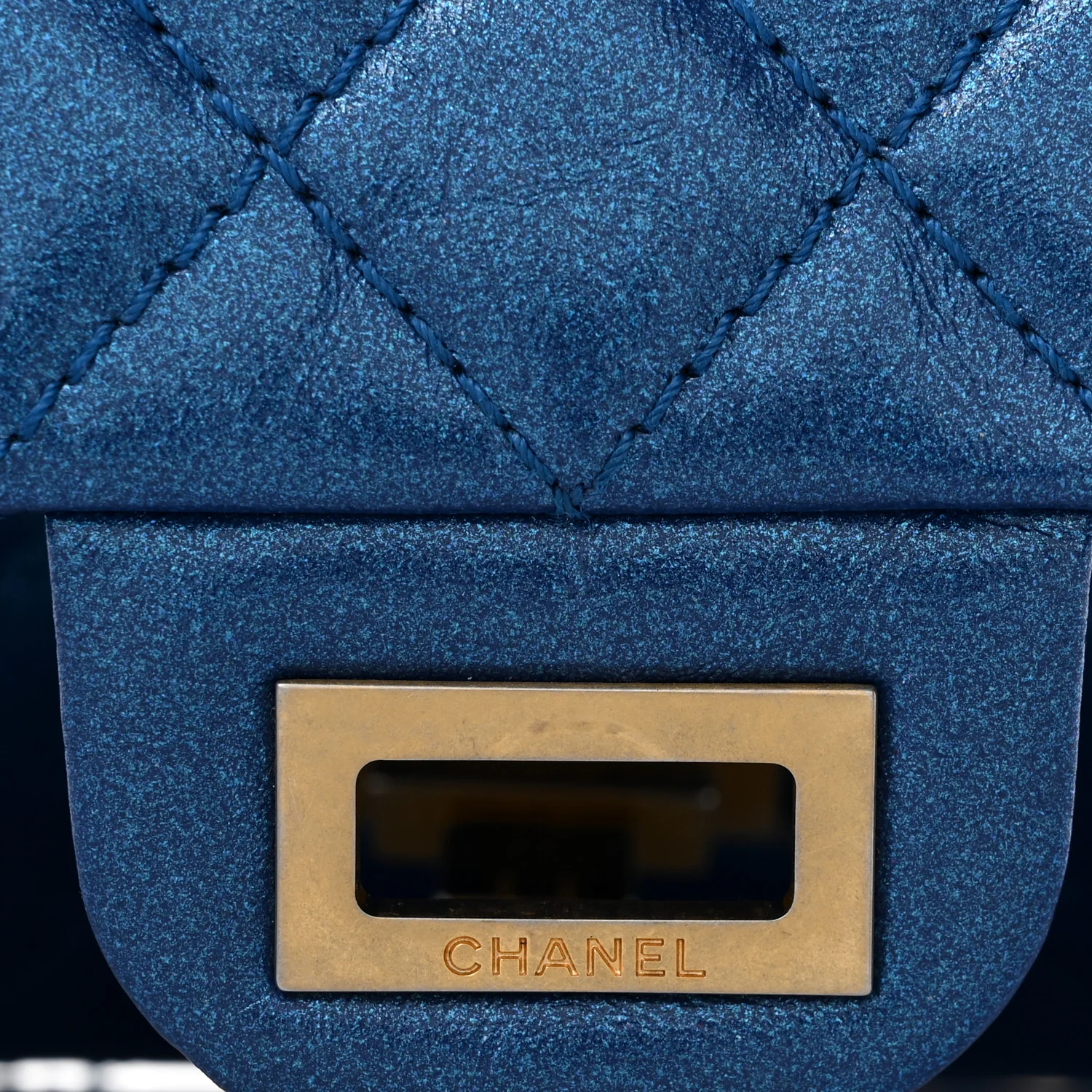 Metallic Calfskin Quilted 2.55 Reissue 225 Flap Blue - Top Club