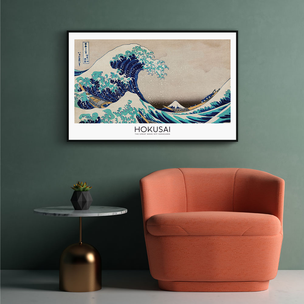 Walljar poster ingelijst - Katsushika Hokusai - The Great Wave Poster ingelijst - 70 x 100 cm