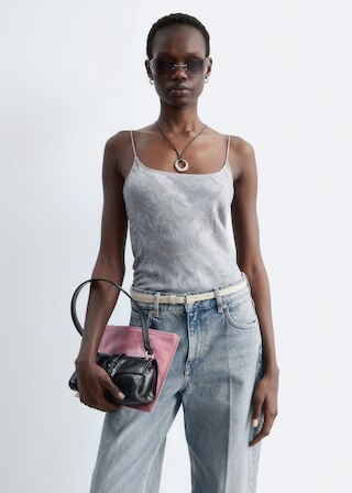 & Other Stories SHEER SATIN JACQUARD CAMISOLE