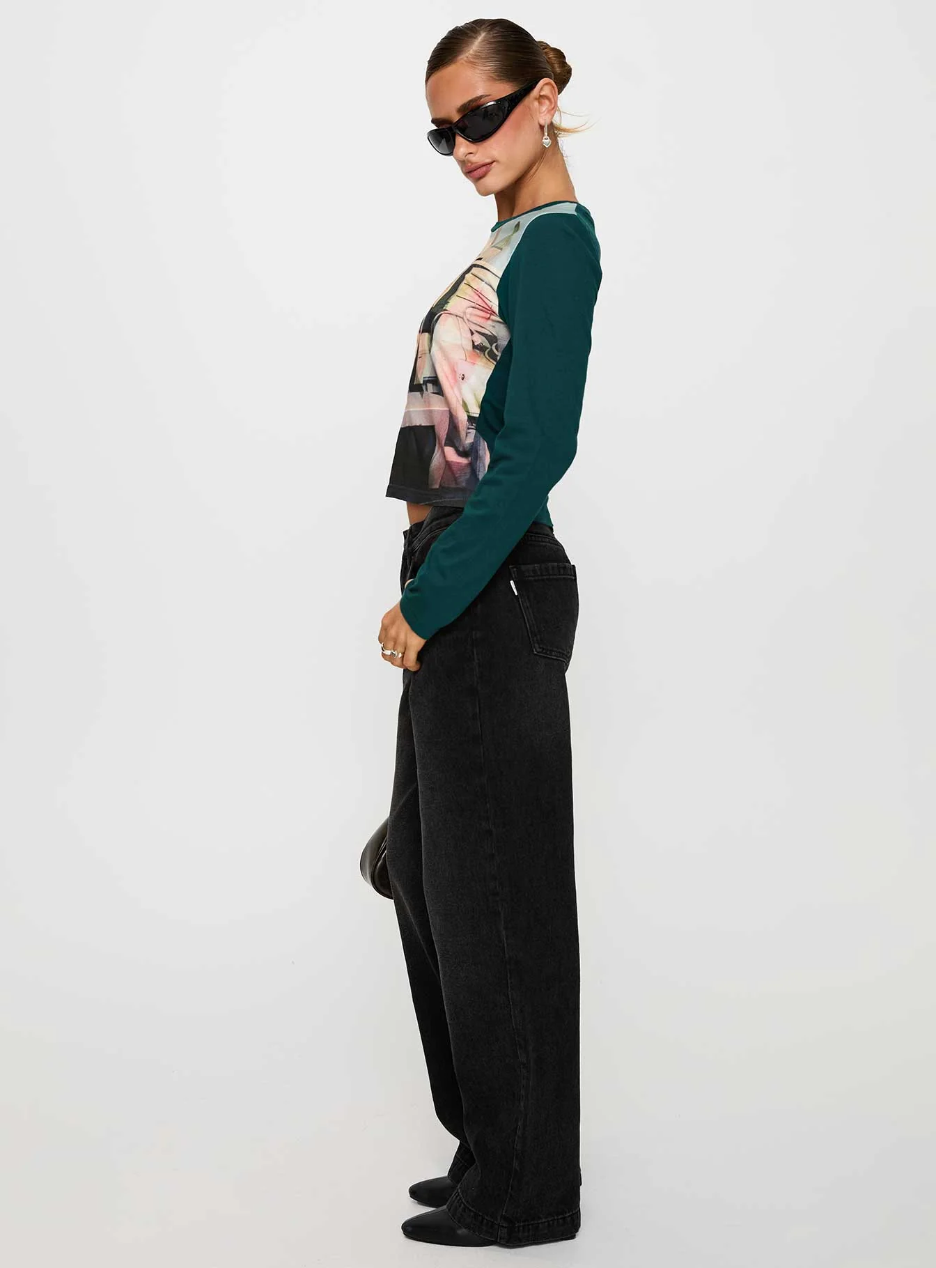 Anelli Low Rise Straight Leg Jeans Washed Black