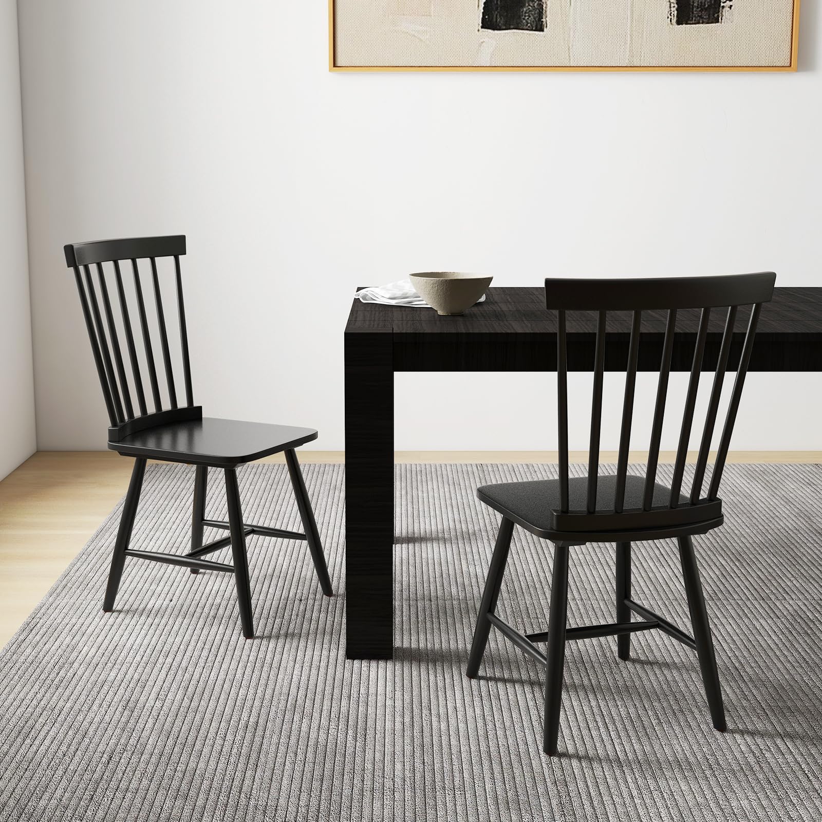 BEFOUNDLOVELY Wood Dining Chairs Set of 2/4, Solid Wood Windsor Dining Chair with Wide Seat