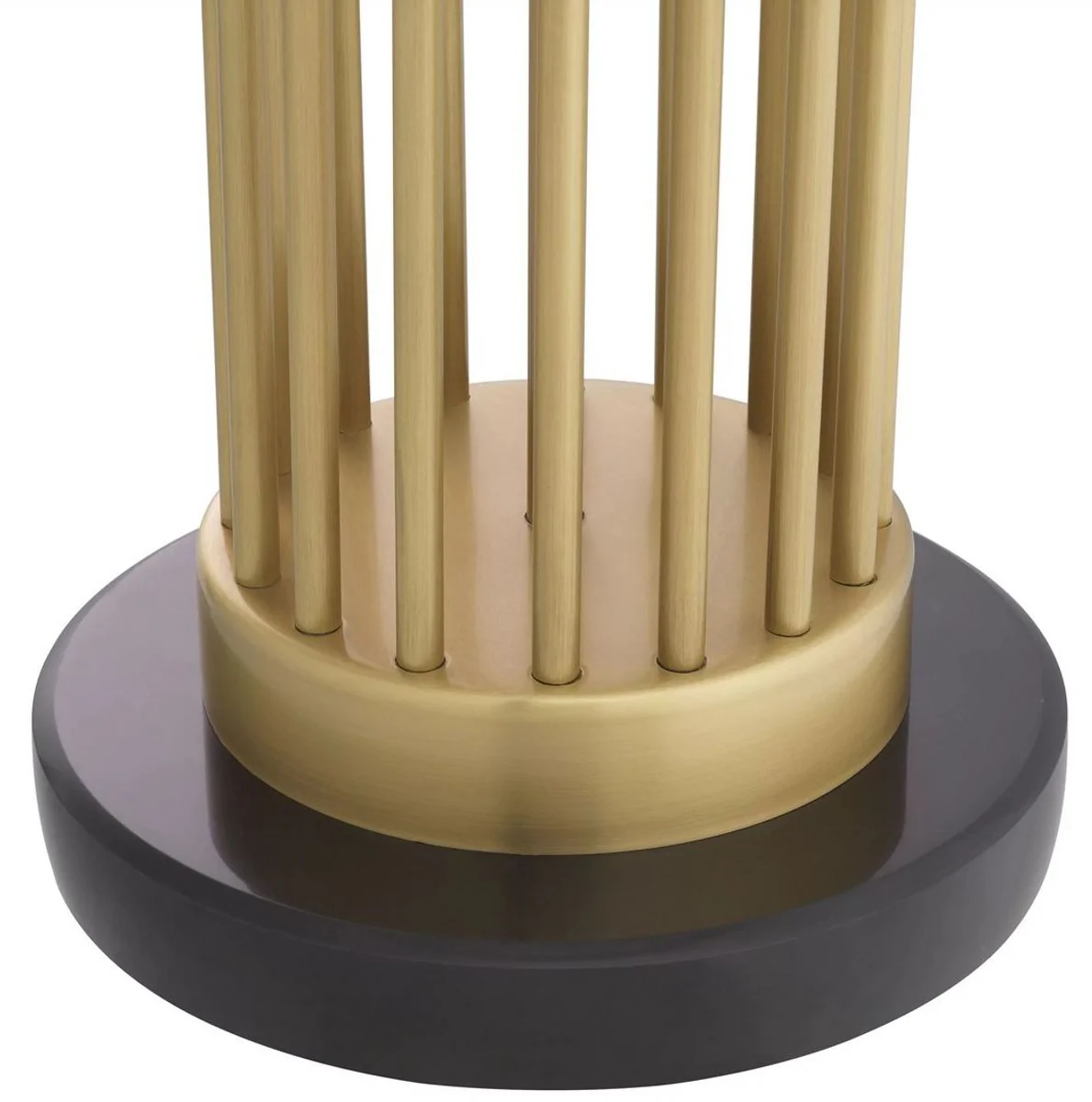 Luxury table lamp antique brass / black / white Ø 45 x H. 83 cm - Modern metal desk lamp with marble base and round lampshade - Living room lamp