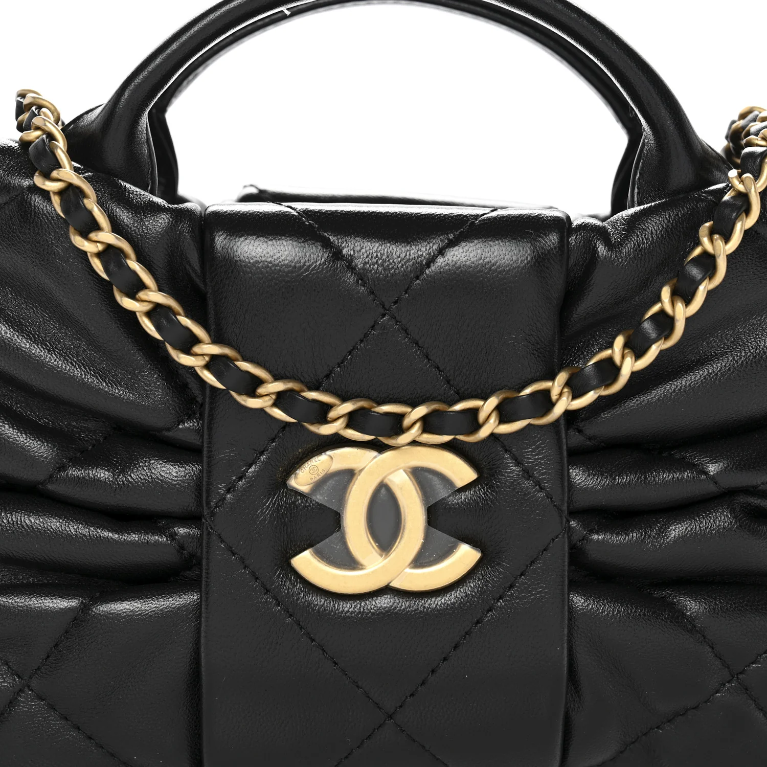 Lambskin Quilted Mini Bow Bag Black - Top Club