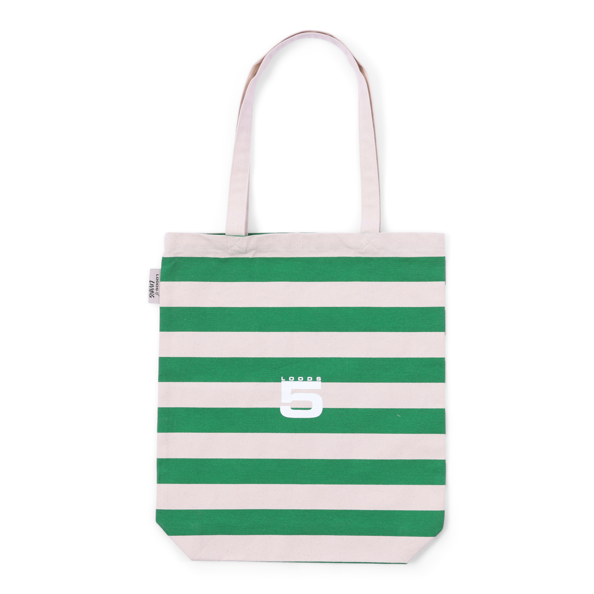 Canvas tas small - green stripe