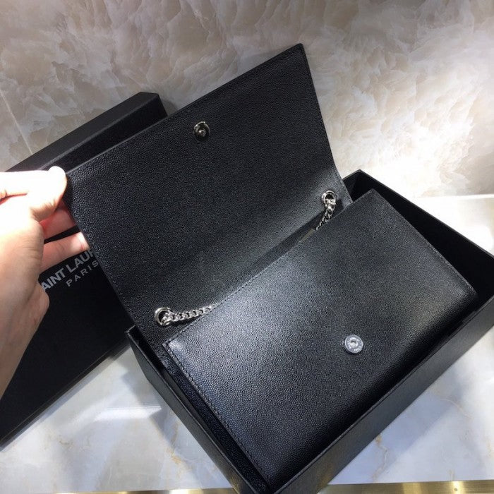 Y Black Kate Medium Leather Shoulder Bag - Top Club