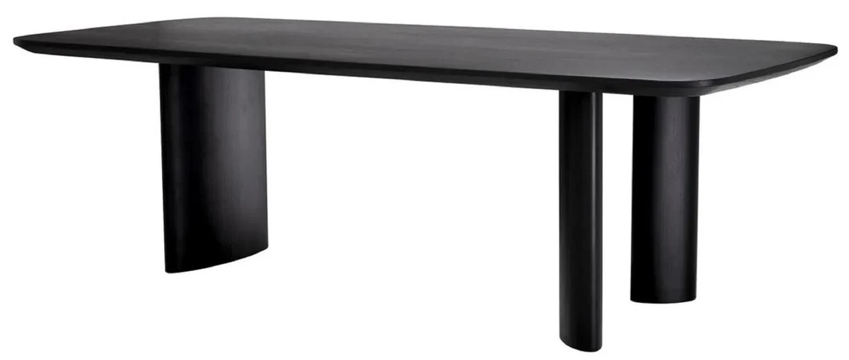 Luxury dining table black 241 x 109.5 x H. 77 cm - Rectangular solid wood kitchen table - Dining room furniture - Kitchen furniture - Luxury furniture - Luxury furnishings