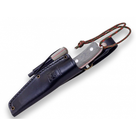Joker Bushcrafter Micarta con ferrocerio - Cuchillo de supervivencia y buschcraft