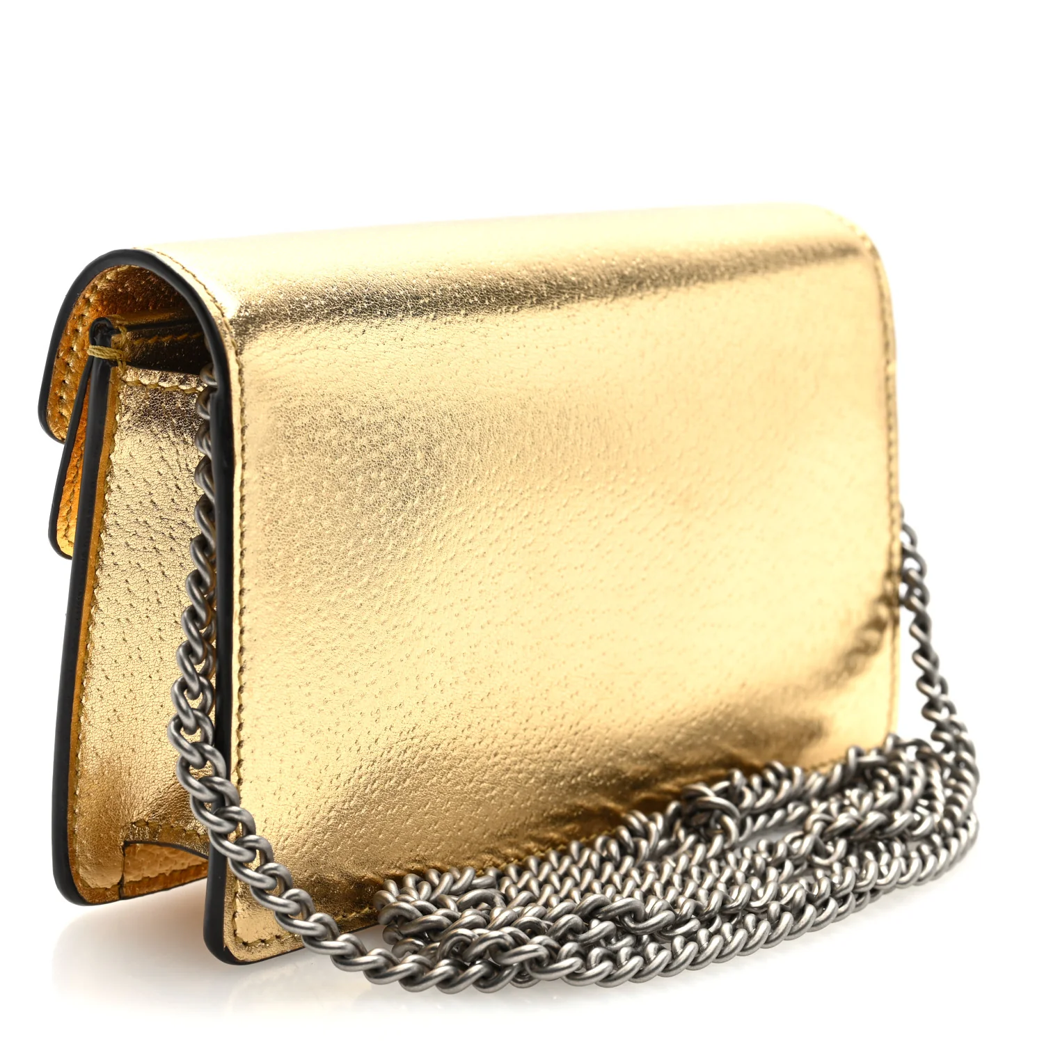 Metallic Calfskin Super Mini Dionysus Shoulder Bag Gold - Top Club