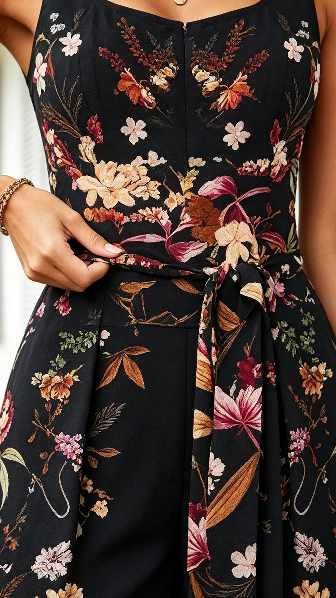 Defined Waist Slimming - Black Butterfly Print Wrinkle-Resistant Wide-Leg Jumpsuit - Nordfashionstorm - Women's Clothing, Fashion for You - Nordfashionstorm.com
