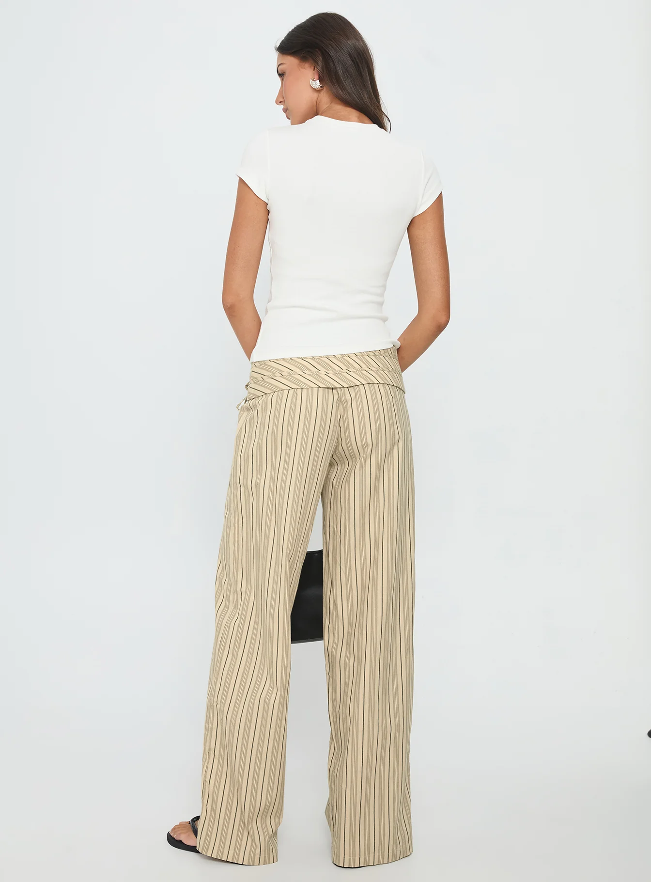 Seneca Wrap Pant Beige Stripe