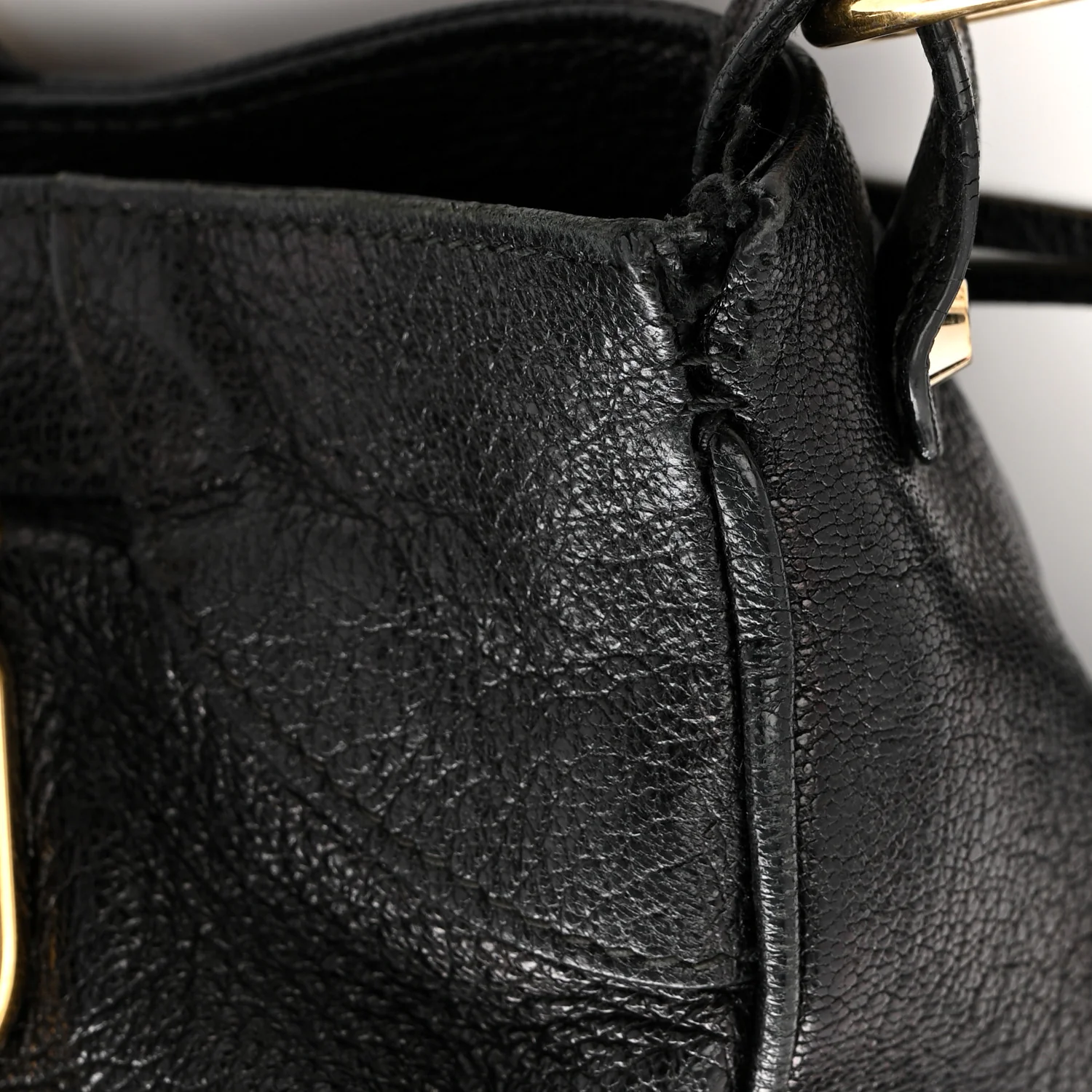Chevre Gold Metallic Edge Hardware Velo Black - Top Club
