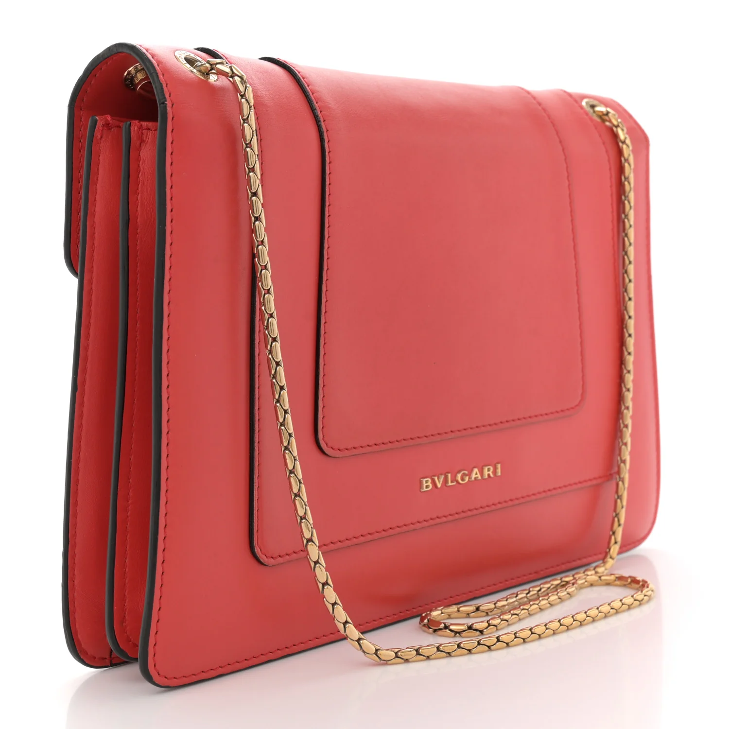 Calfskin Serpenti Forever Shoulder Bag Red - Top Club