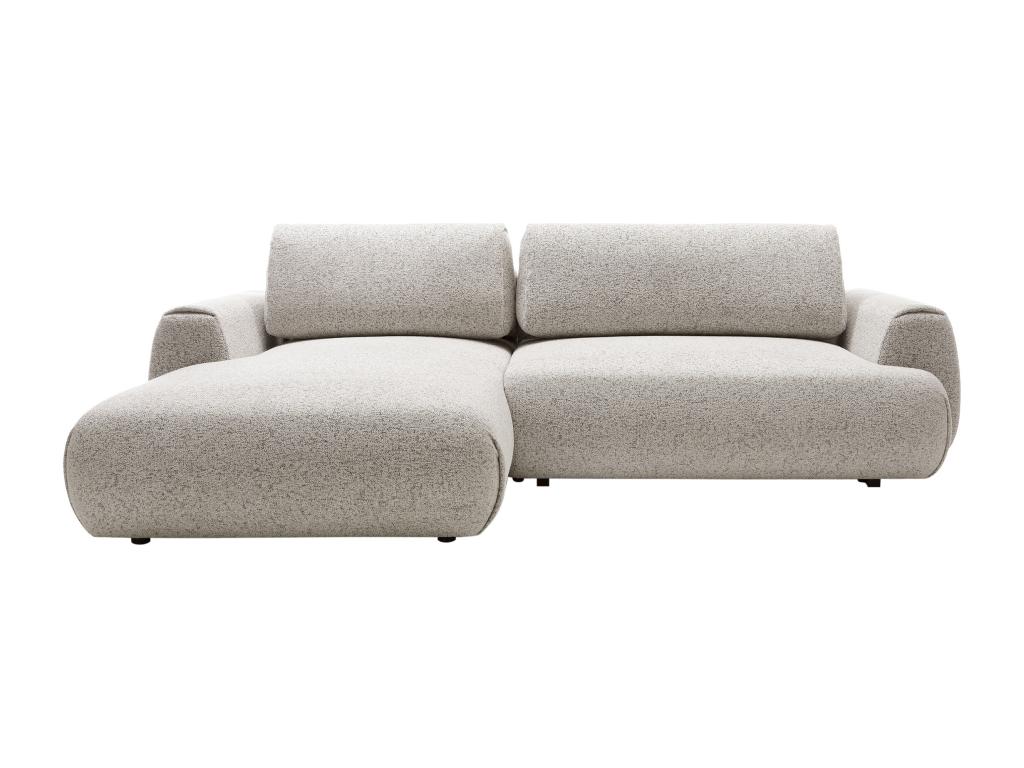 Sofá rinconera izquierda de tela texturizada gris
