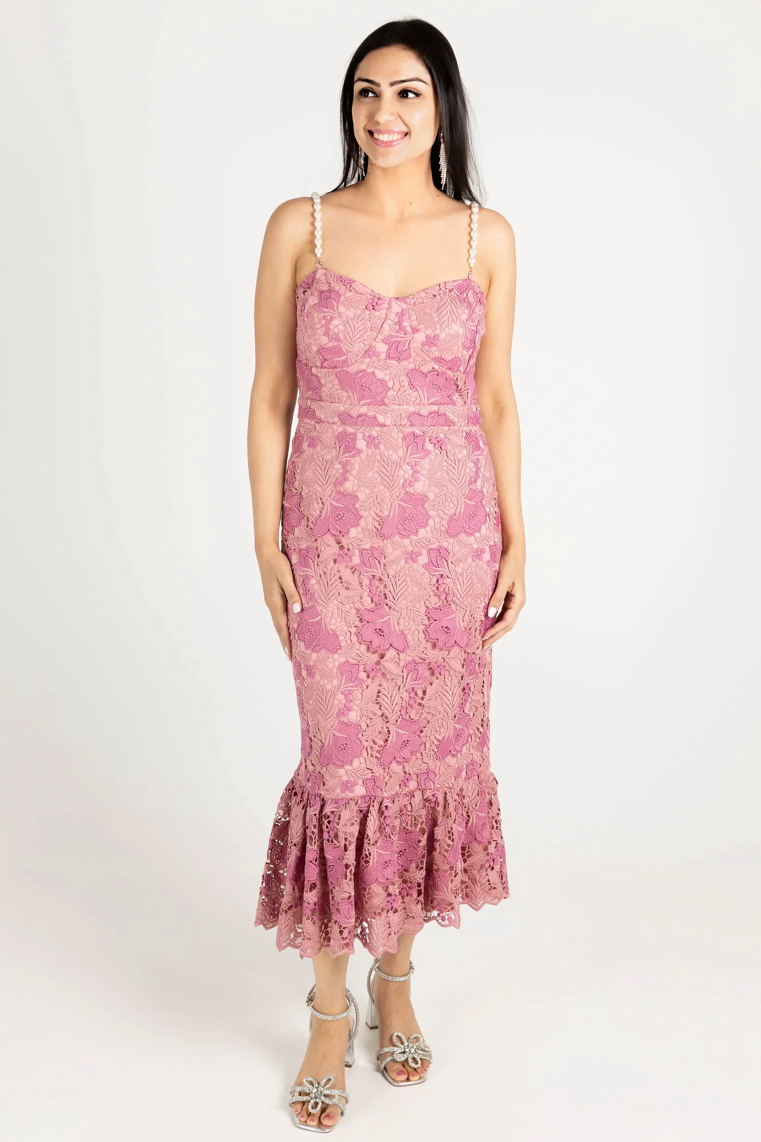 Beyond the Sea Pearl Trim Mermaid Dress - ALJEGJ