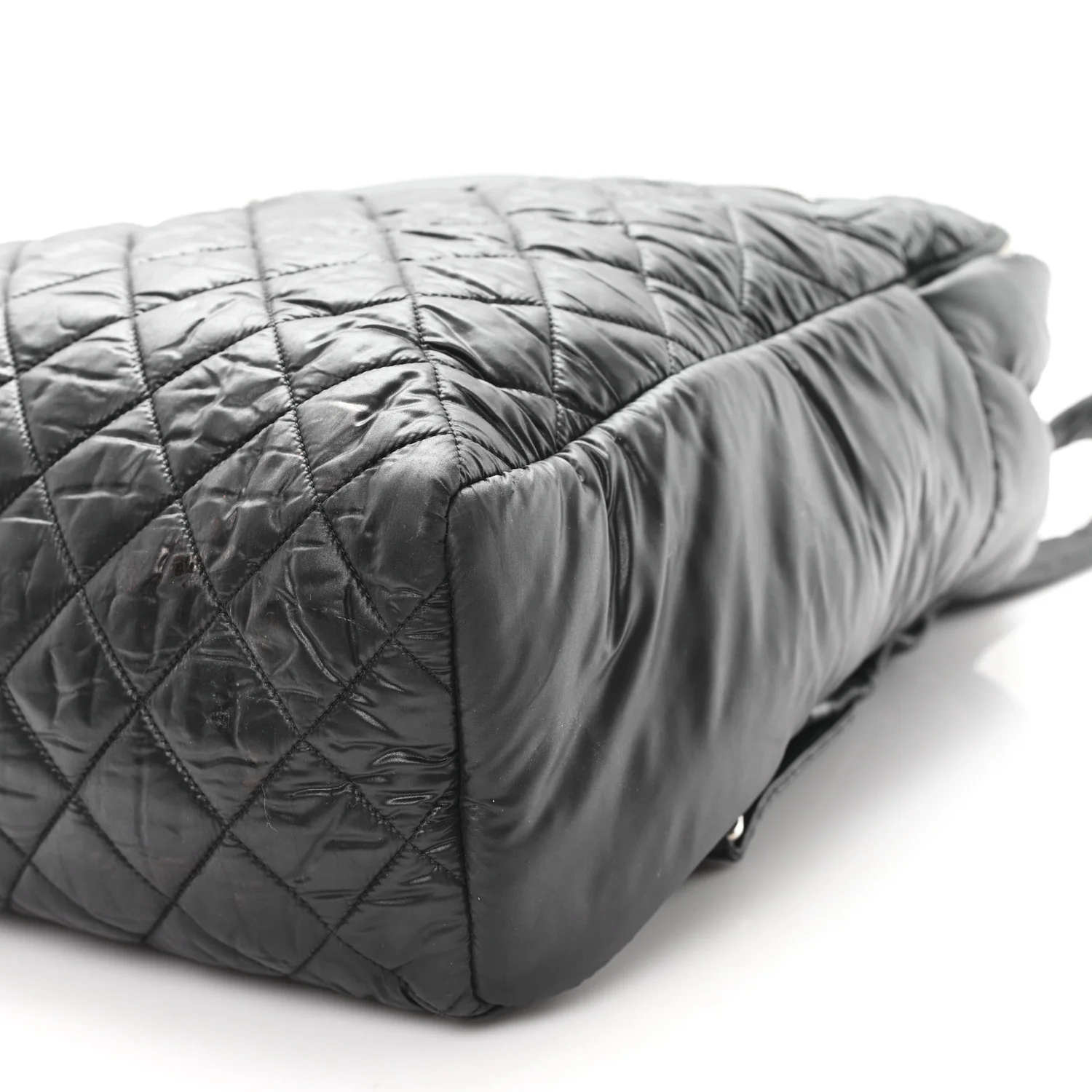 Nylon Quilted Coco Cocoon Backpack Black - Top Club